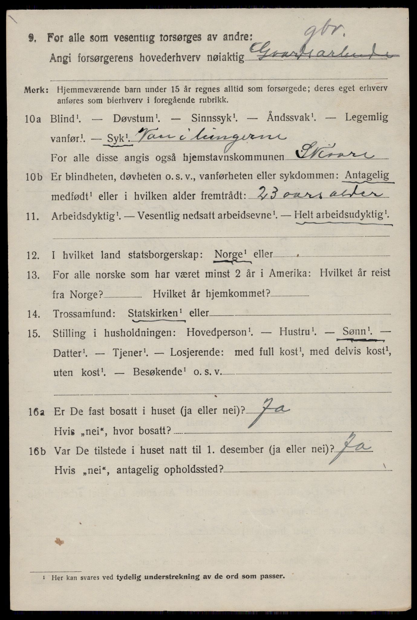 SAST, 1920 census for Skåre, 1920, p. 3735