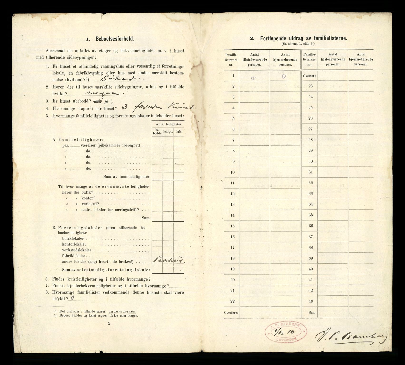 RA, 1910 census for Levanger, 1910, p. 14