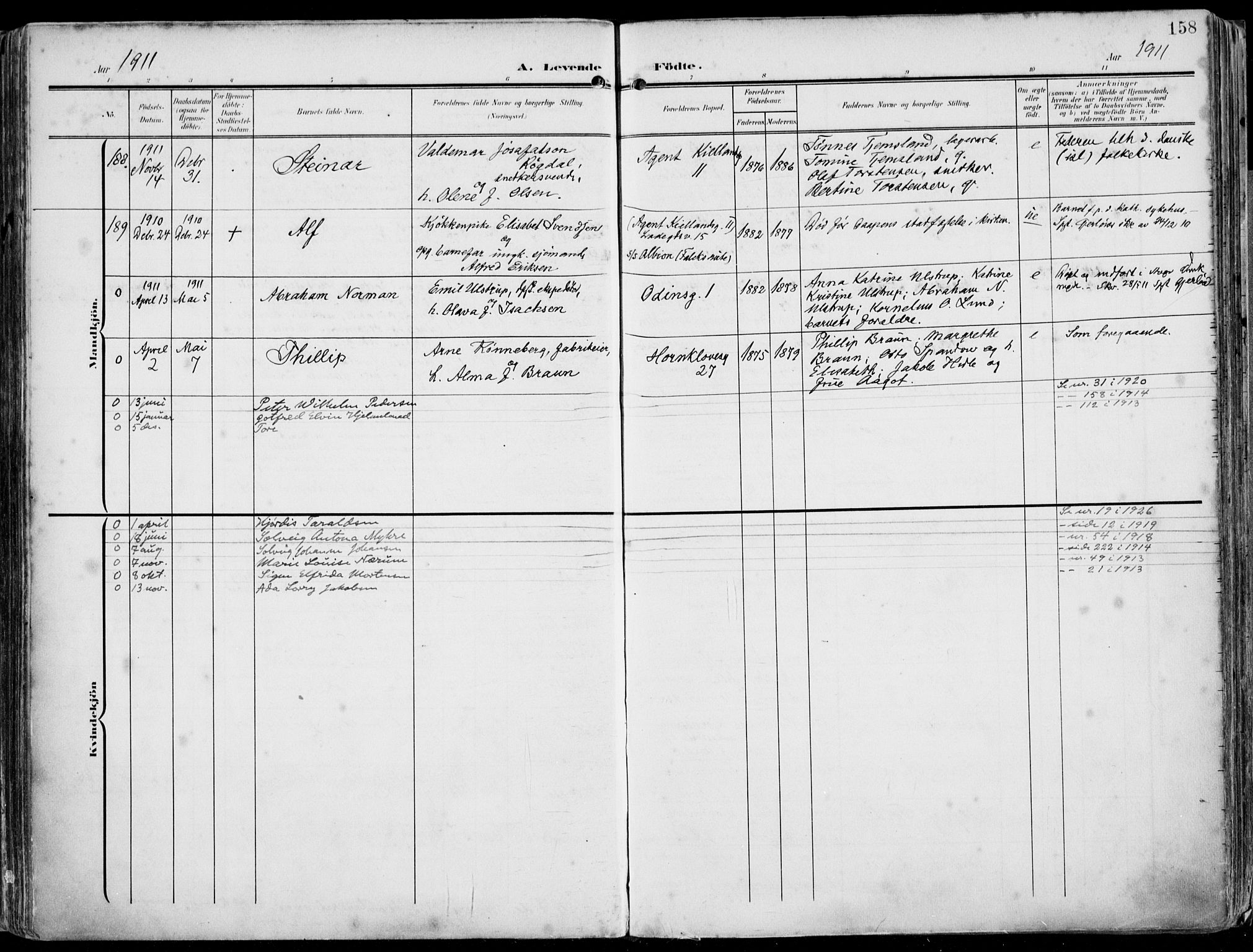 St. Petri sokneprestkontor, AV/SAST-A-101813/002/A/L0005: Parish register (official) no. A 23, 1902-1918, p. 158