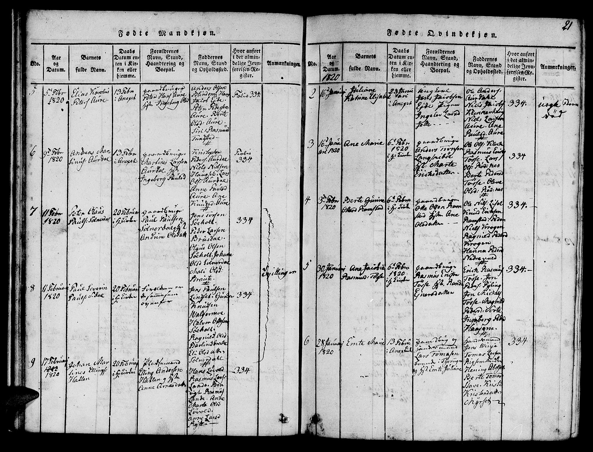 Ministerialprotokoller, klokkerbøker og fødselsregistre - Møre og Romsdal, AV/SAT-A-1454/522/L0322: Parish register (copy) no. 522C01, 1816-1830, p. 21