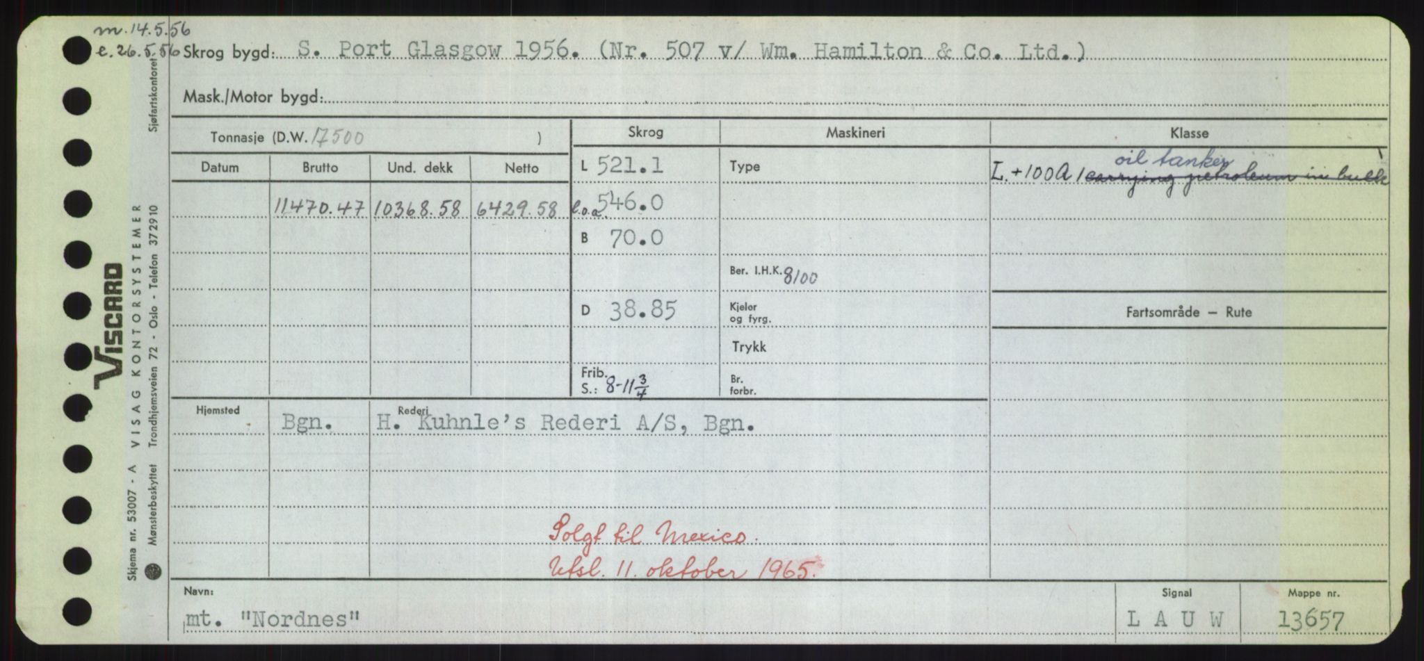 Sjøfartsdirektoratet med forløpere, Skipsmålingen, RA/S-1627/H/Hd/L0026: Fartøy, N-Norhol, p. 531