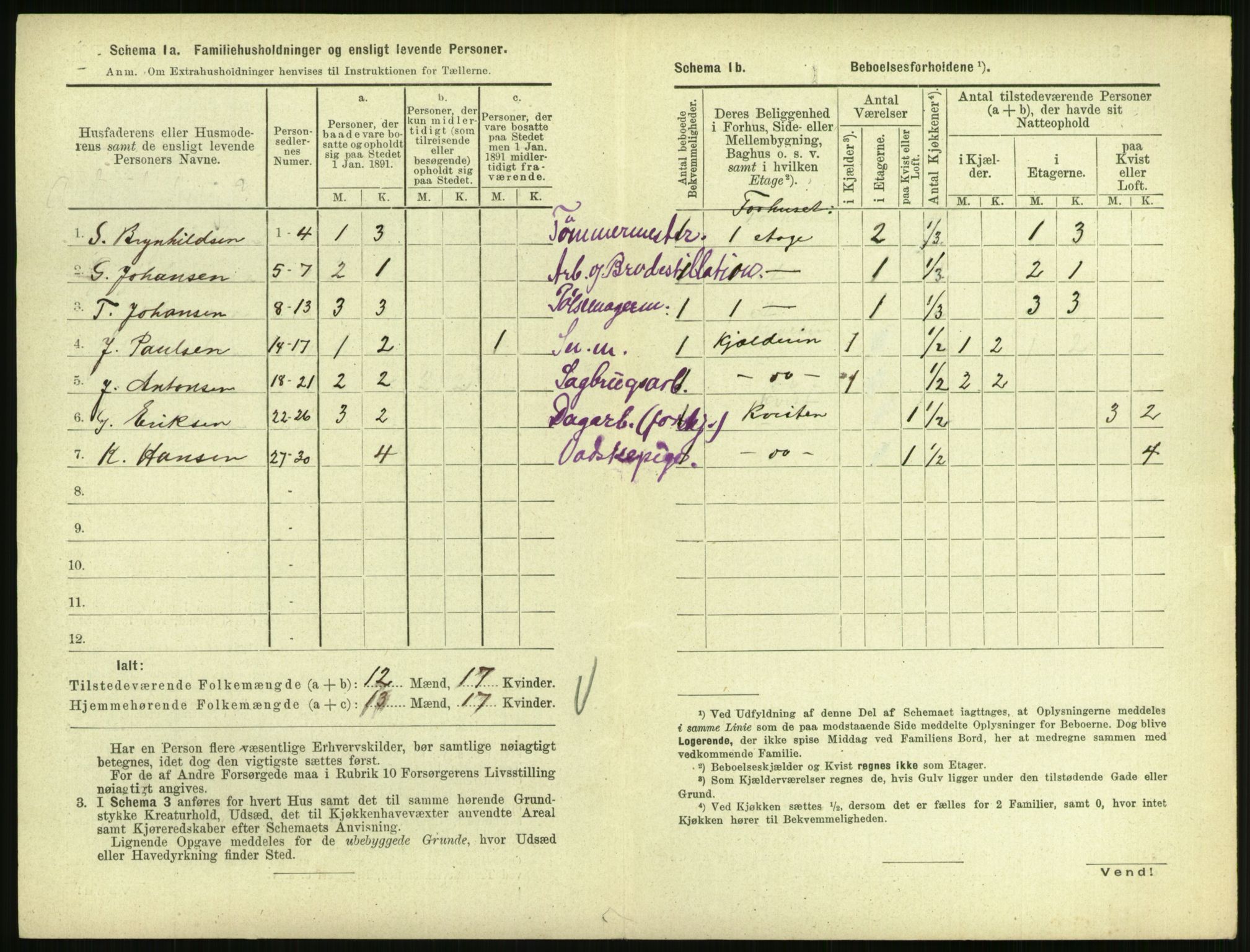 RA, 1891 census for 0707 Larvik, 1891, p. 1132