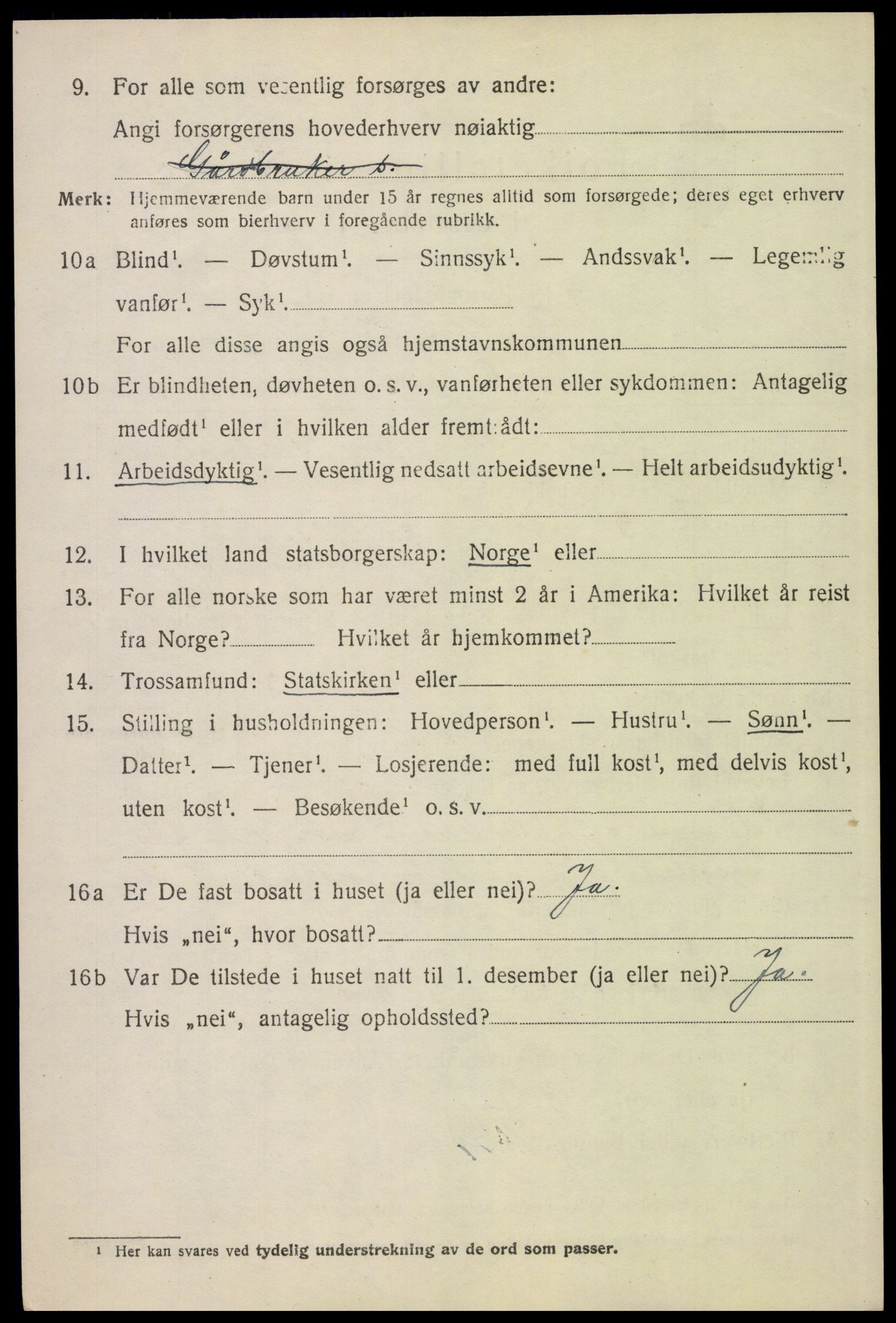 SAH, 1920 census for Tynset, 1920, p. 5633