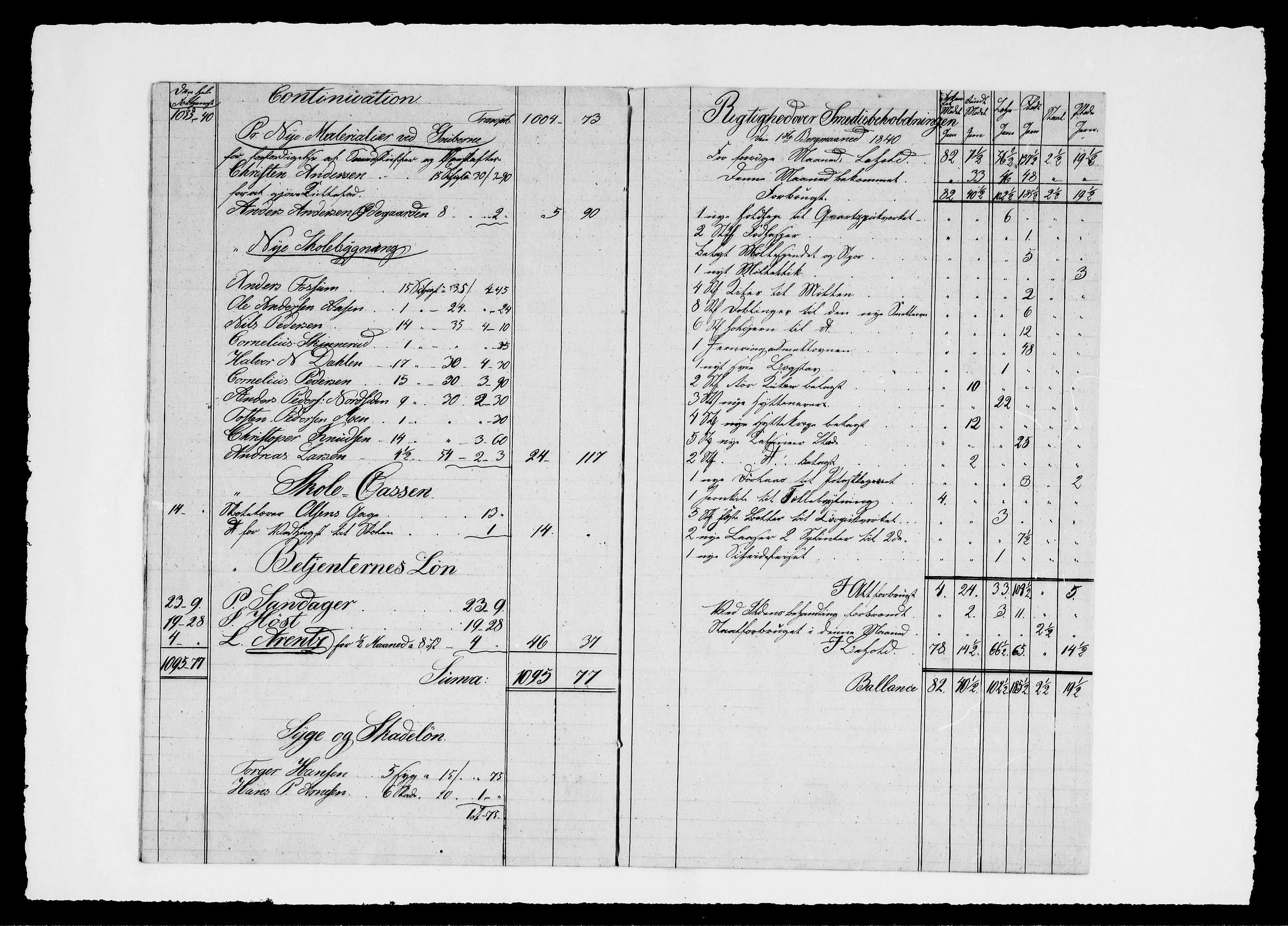 Modums Blaafarveværk, AV/RA-PA-0157/G/Gd/Gdd/L0254/0001: -- / Regning over farveverkets samtlige utgifter, 1840-1849, p. 6