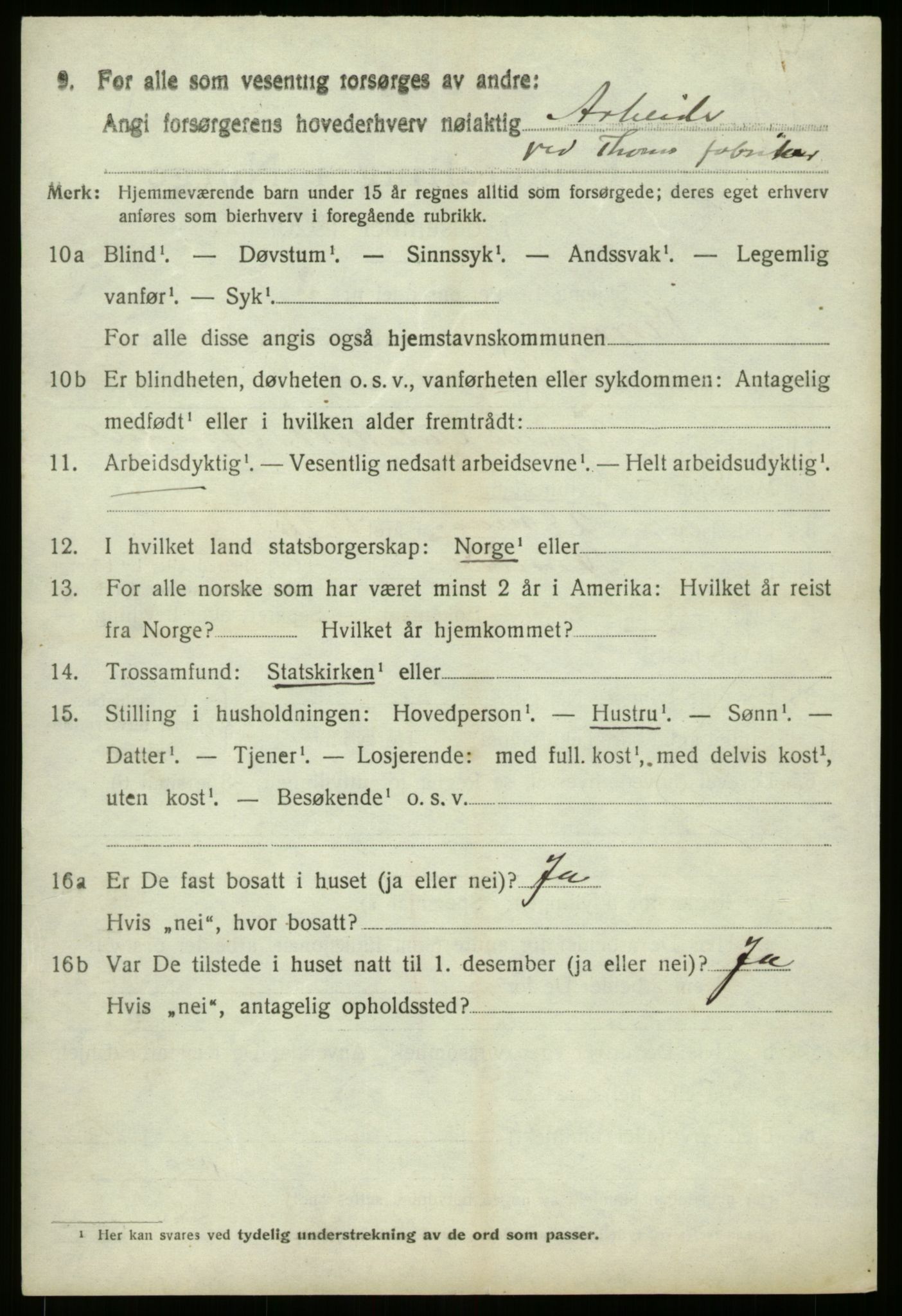 SAB, 1920 census for Vevring, 1920, p. 2257