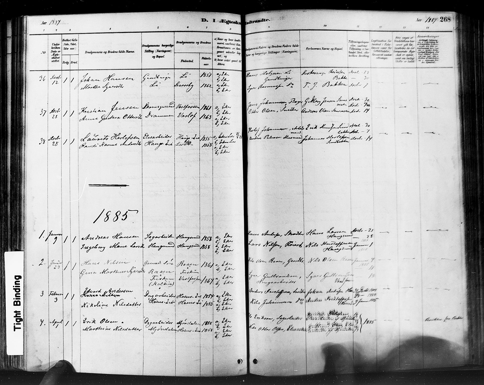 Eiker kirkebøker, SAKO/A-4/F/Fb/L0001: Parish register (official) no. II 1, 1878-1888, p. 268