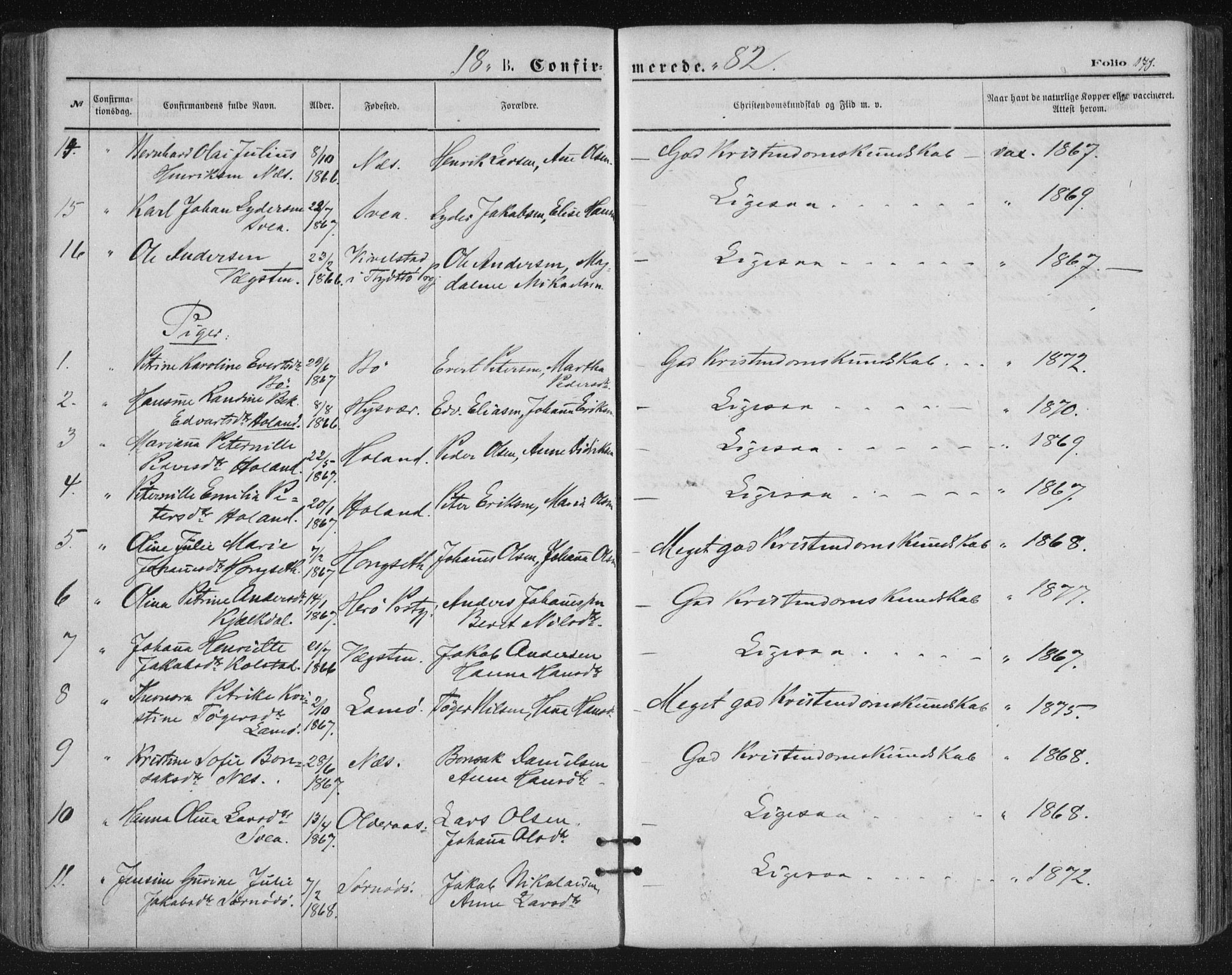Ministerialprotokoller, klokkerbøker og fødselsregistre - Nordland, SAT/A-1459/816/L0241: Parish register (official) no. 816A07, 1870-1885, p. 171