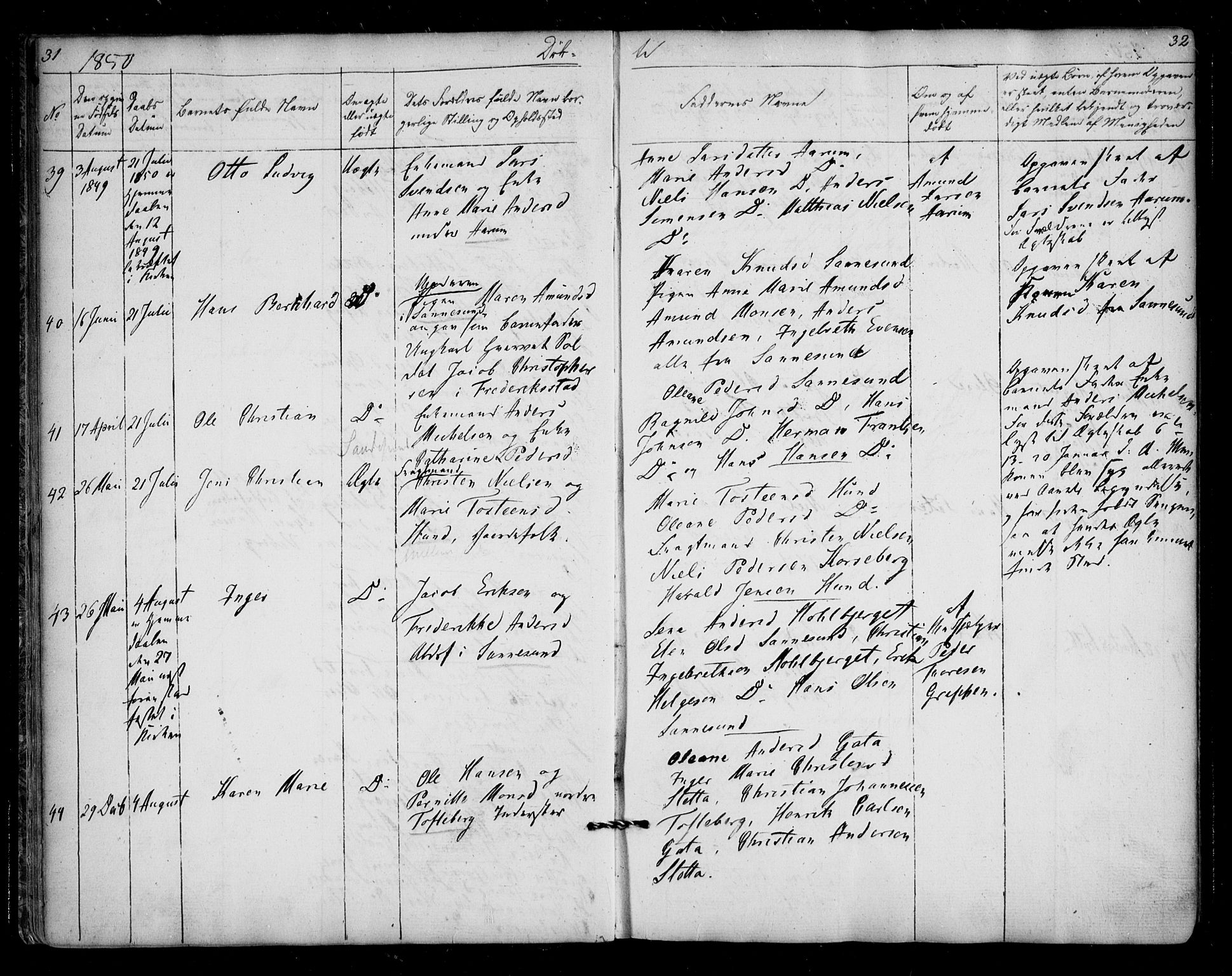 Borge prestekontor Kirkebøker, AV/SAO-A-10903/F/Fa/L0005: Parish register (official) no. I 5, 1848-1860, p. 31-32