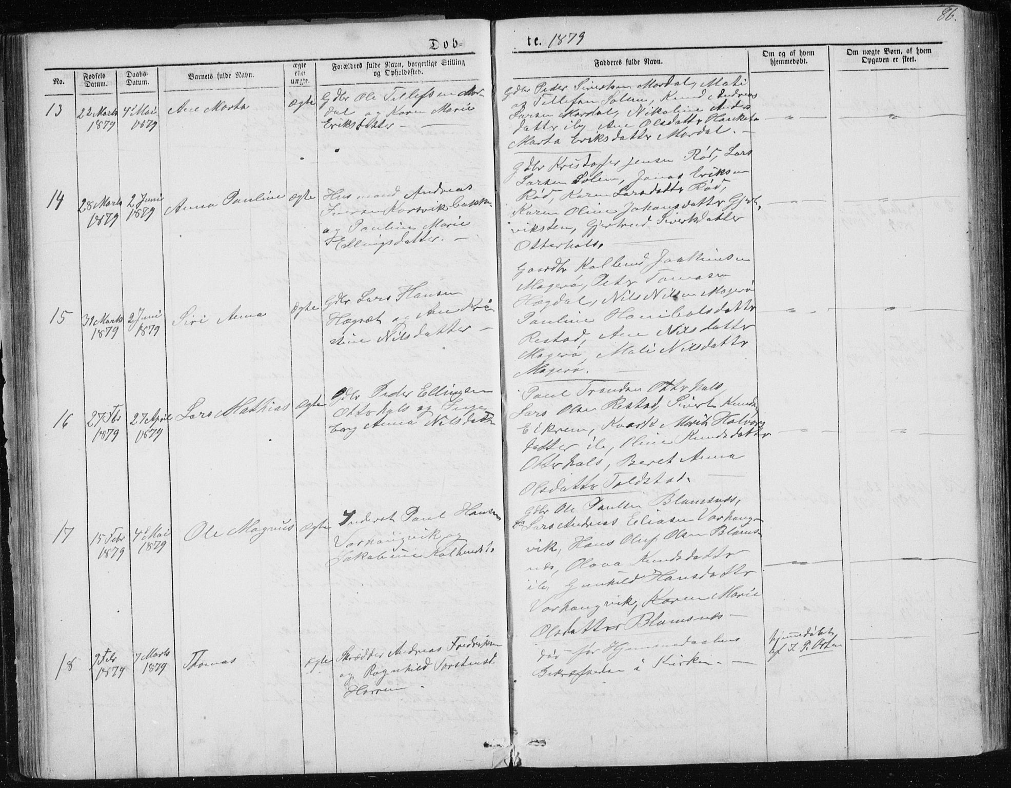 Ministerialprotokoller, klokkerbøker og fødselsregistre - Møre og Romsdal, AV/SAT-A-1454/560/L0724: Parish register (copy) no. 560C01, 1867-1892, p. 86