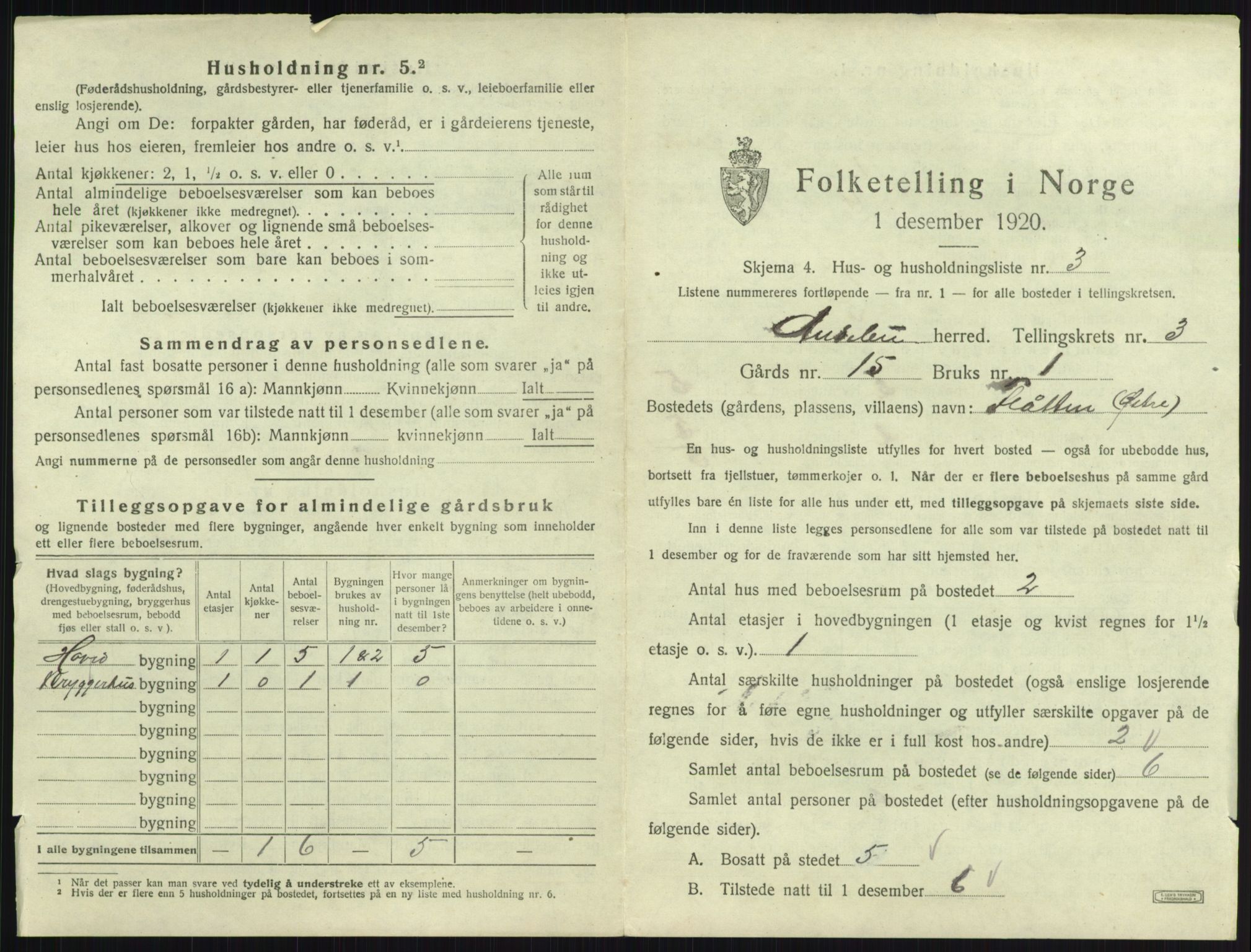 SAKO, 1920 census for Andebu, 1920, p. 185