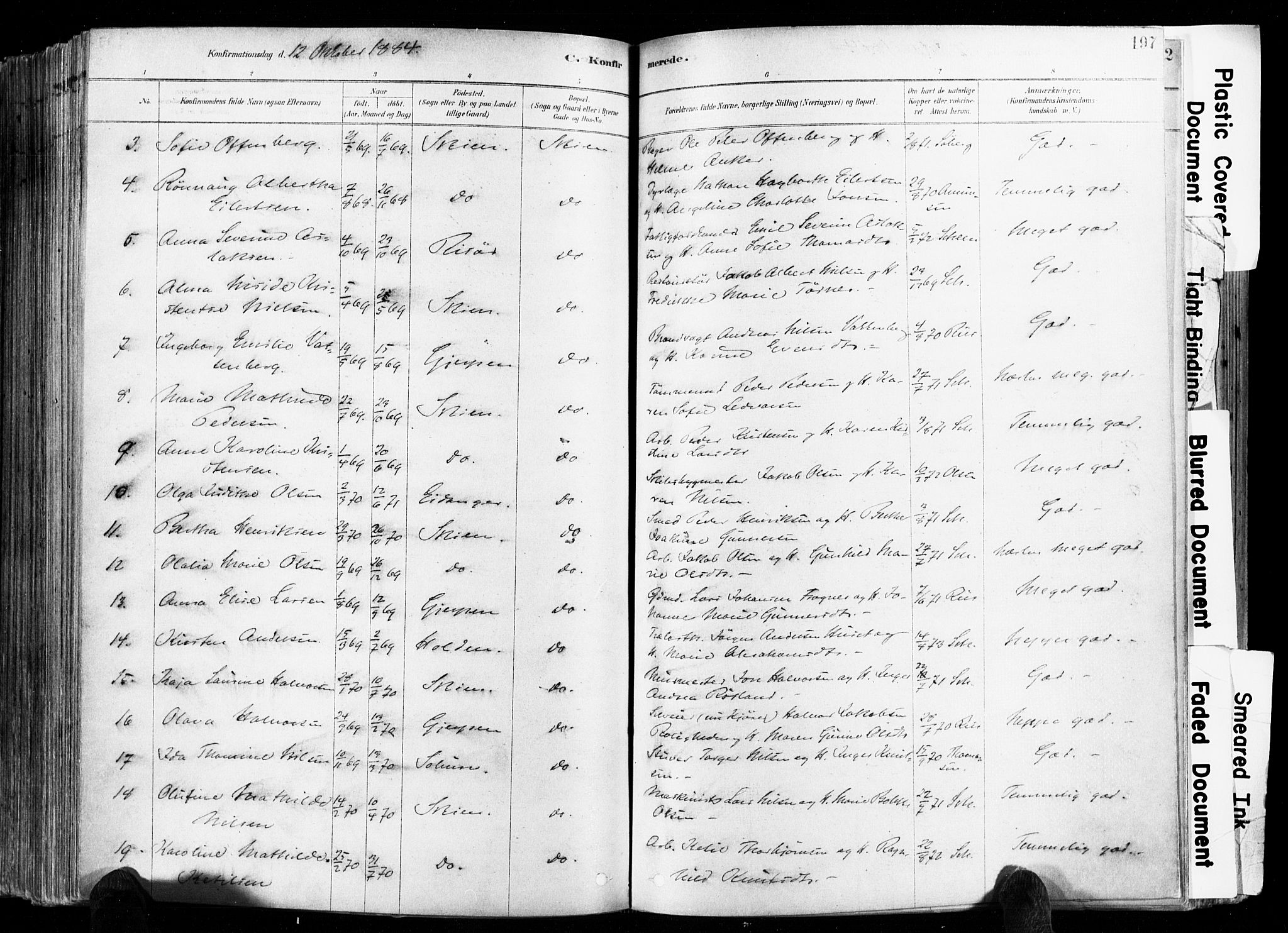 Skien kirkebøker, SAKO/A-302/F/Fa/L0009: Parish register (official) no. 9, 1878-1890, p. 197