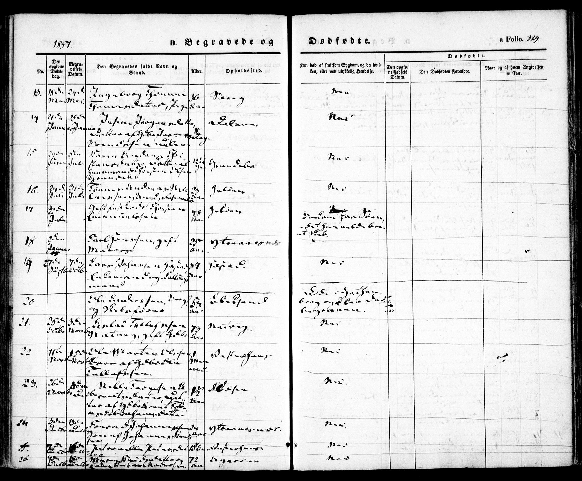 Høvåg sokneprestkontor, SAK/1111-0025/F/Fa/L0003: Parish register (official) no. A 3, 1843-1858, p. 329