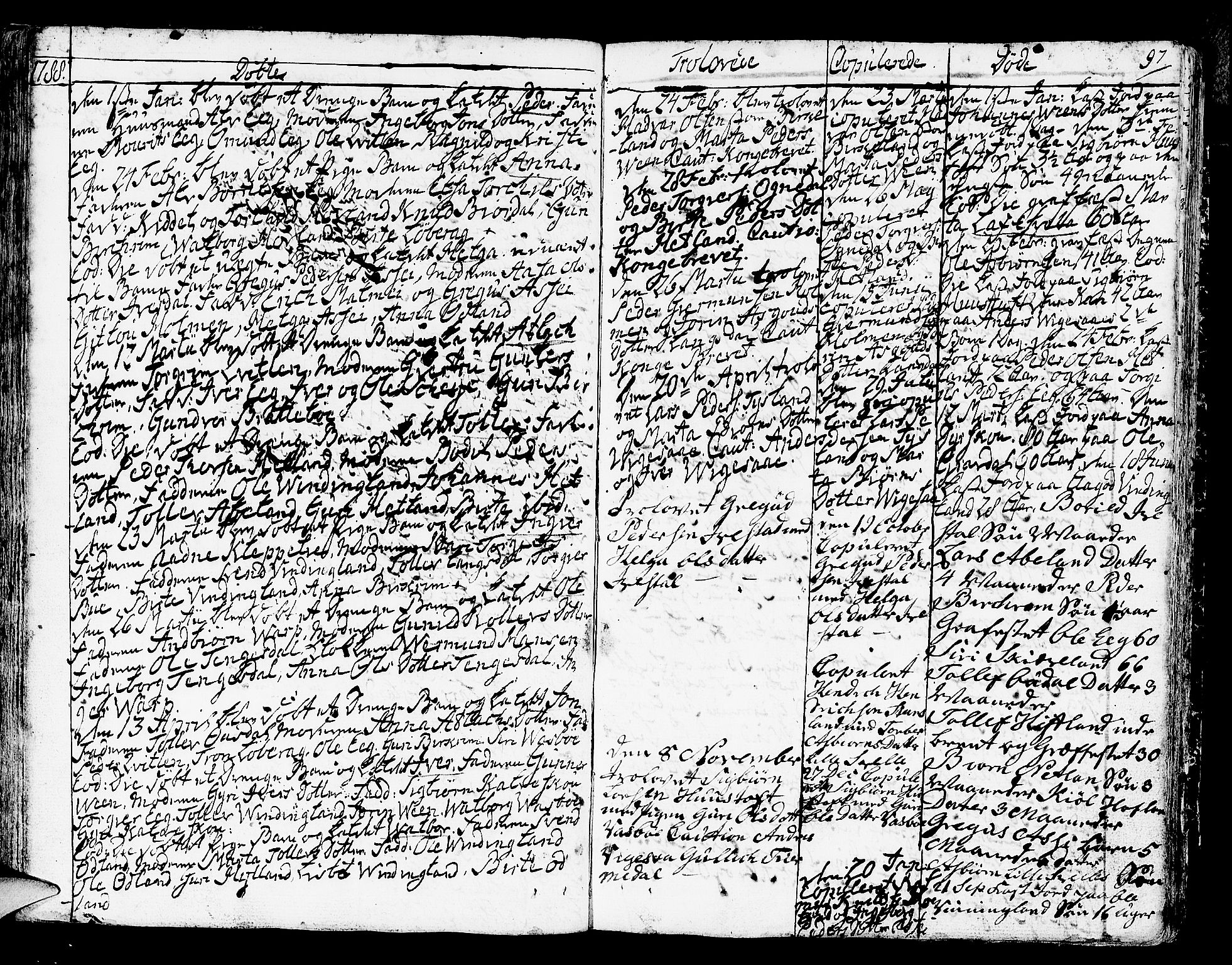 Helleland sokneprestkontor, AV/SAST-A-101810: Parish register (official) no. A 2 /2, 1762-1791, p. 97