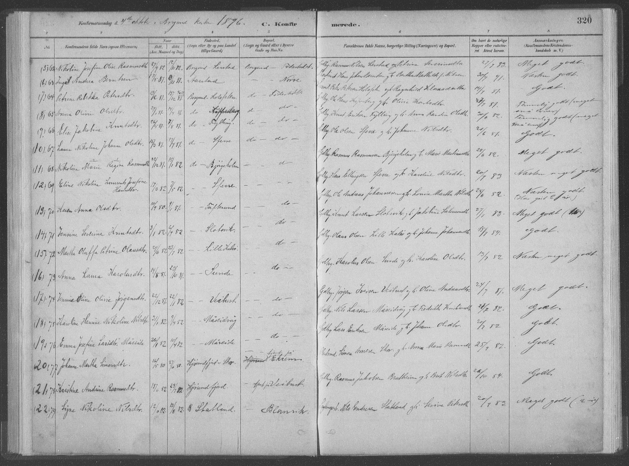 Ministerialprotokoller, klokkerbøker og fødselsregistre - Møre og Romsdal, AV/SAT-A-1454/528/L0402: Parish register (official) no. 528A12II, 1880-1903, p. 320