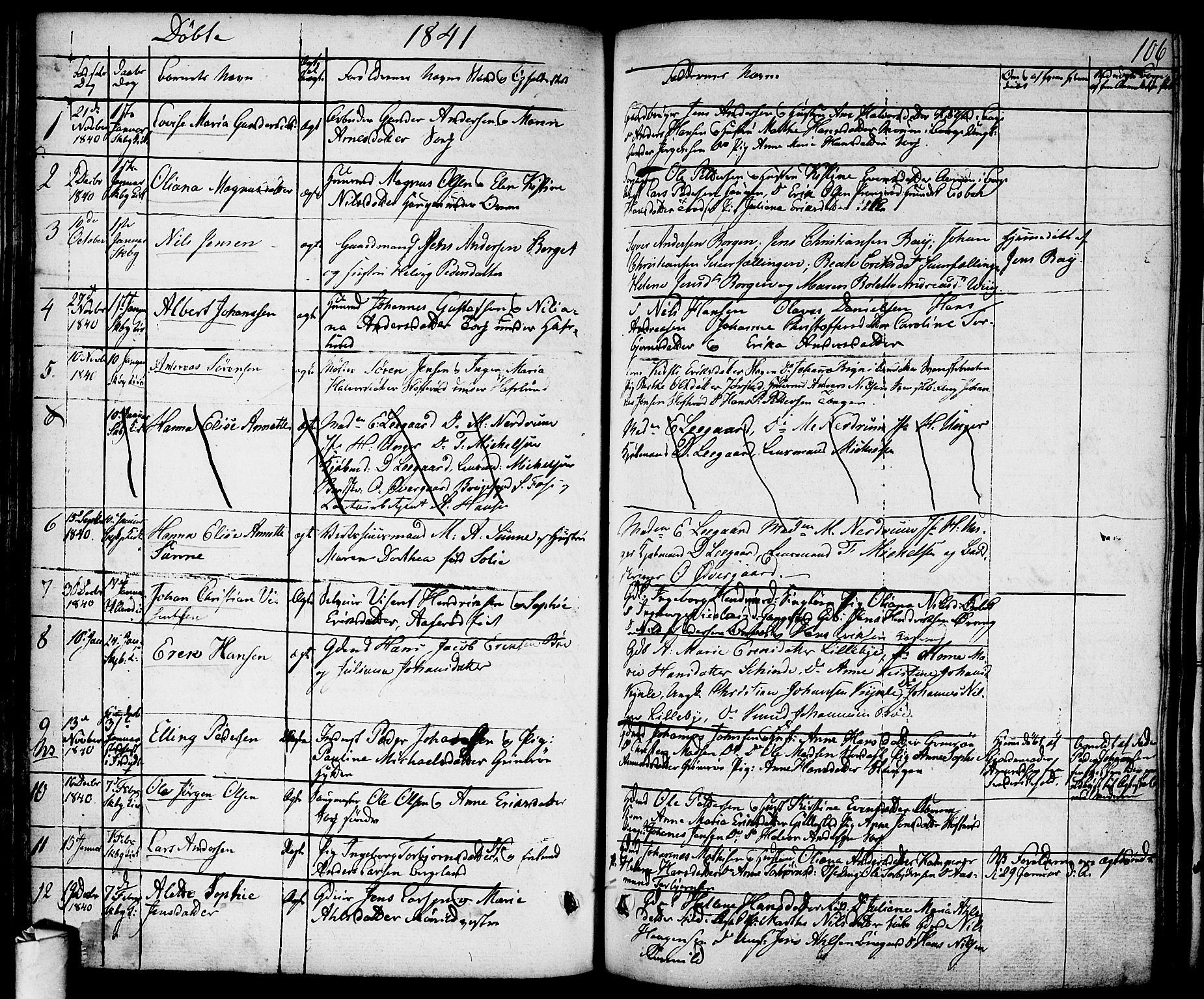 Skjeberg prestekontor Kirkebøker, SAO/A-10923/F/Fa/L0005: Parish register (official) no. I 5, 1830-1845, p. 106
