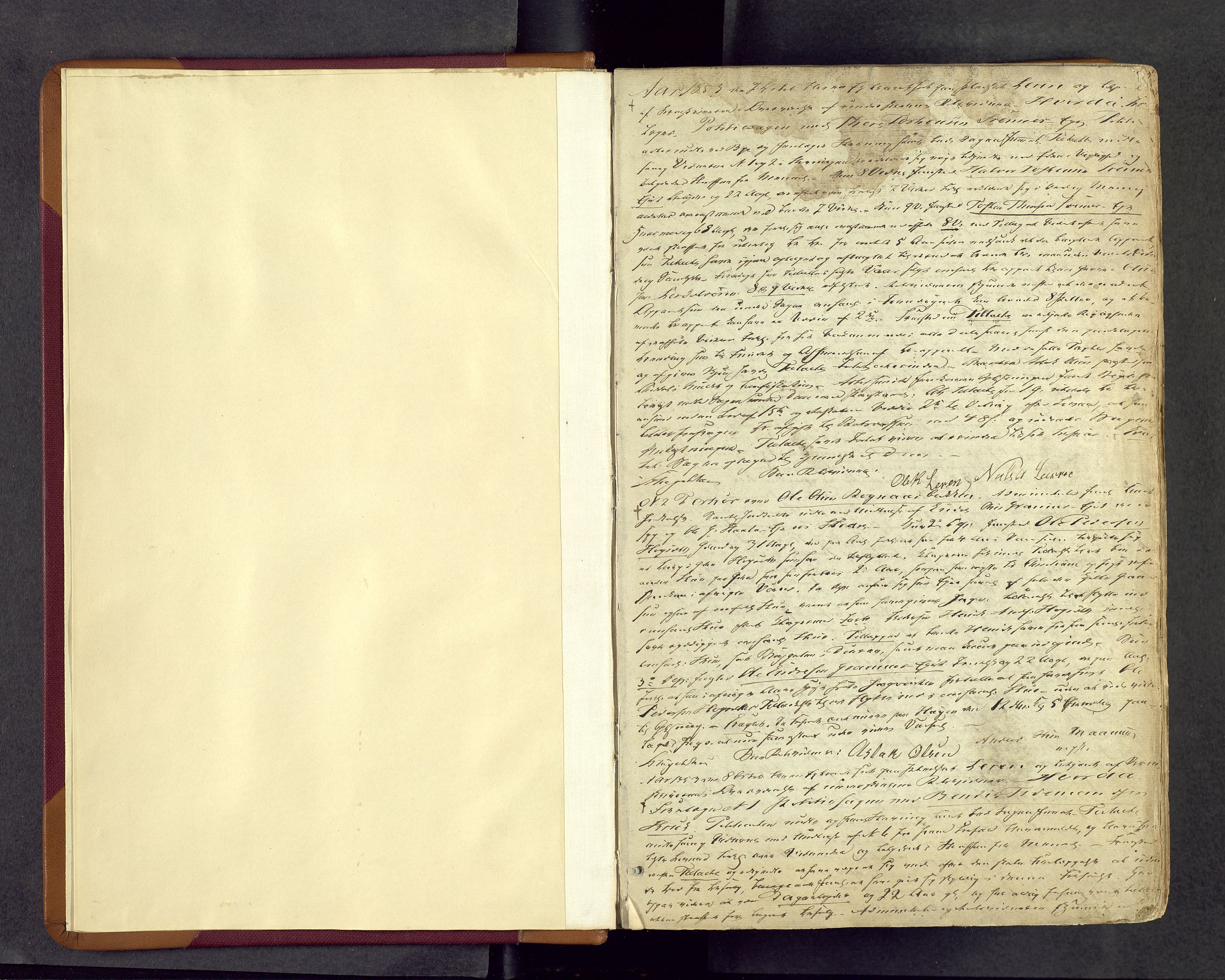 Valdres sorenskriveri, SAH/TING-016/G/Gc/L0013: Ekstrarettsprotokoll, 1853-1867, p. 0b-1a
