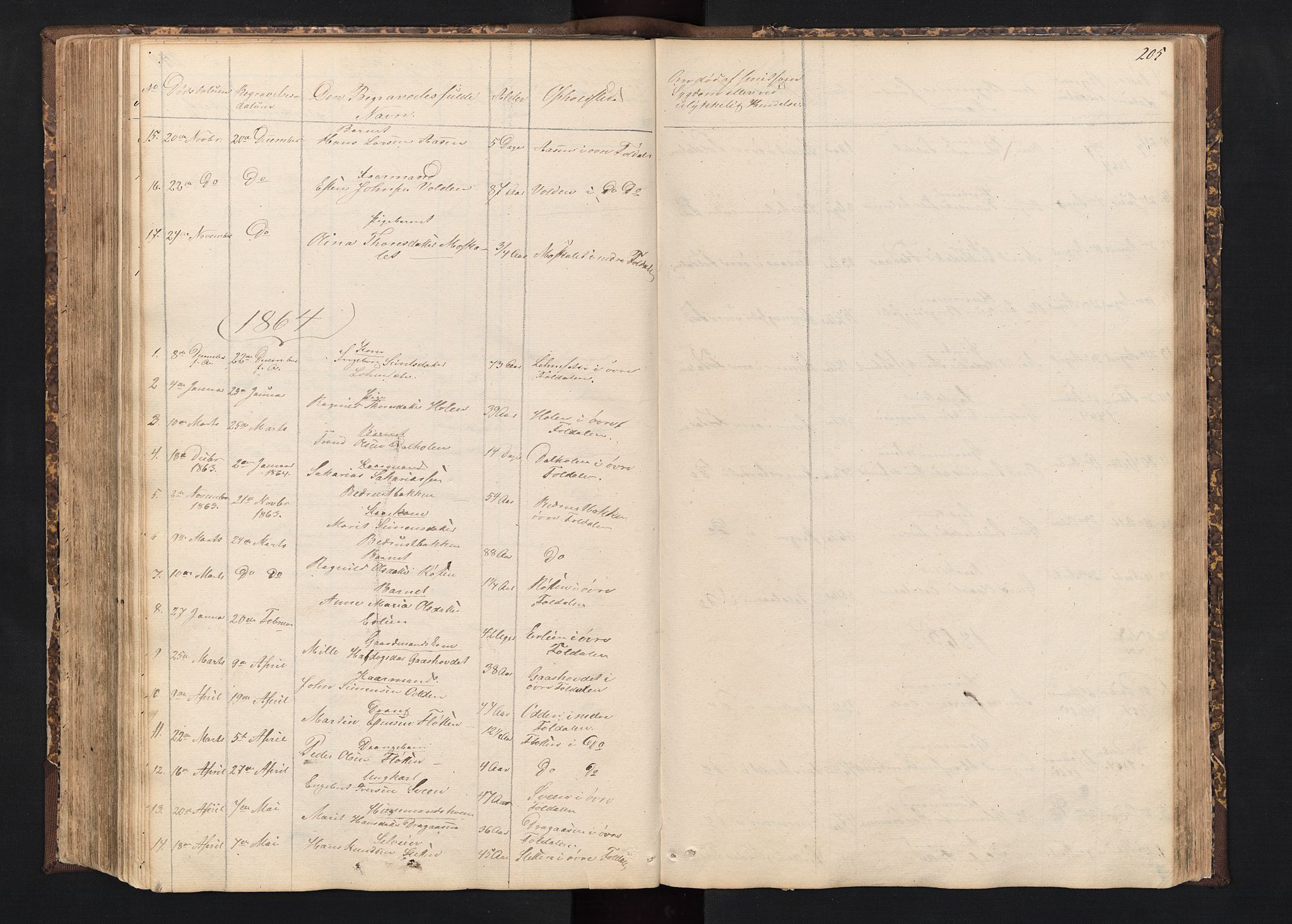 Alvdal prestekontor, SAH/PREST-060/H/Ha/Hab/L0001: Parish register (copy) no. 1, 1857-1893, p. 205
