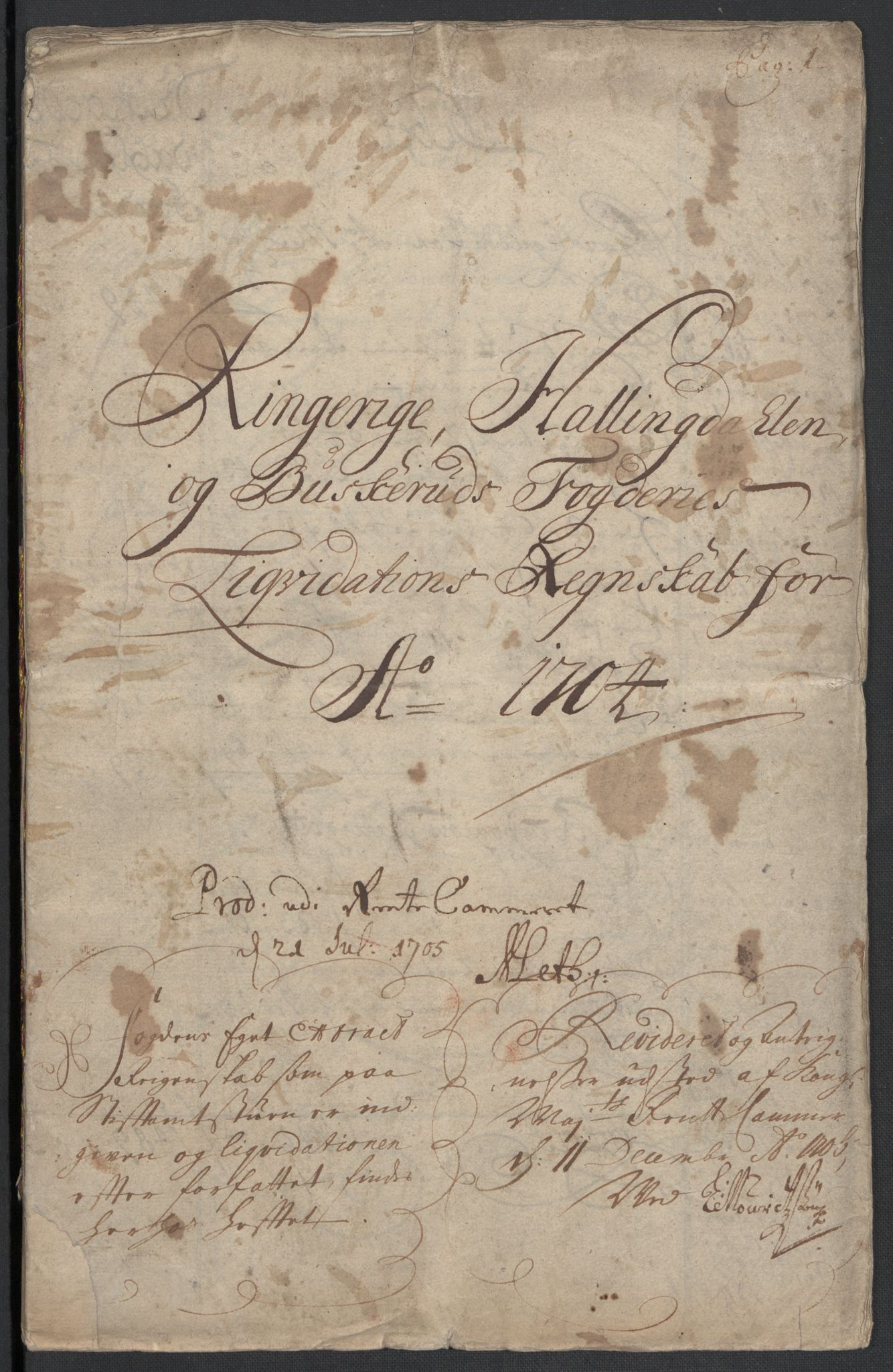 Rentekammeret inntil 1814, Reviderte regnskaper, Fogderegnskap, AV/RA-EA-4092/R22/L1463: Fogderegnskap Ringerike, Hallingdal og Buskerud, 1704, p. 4