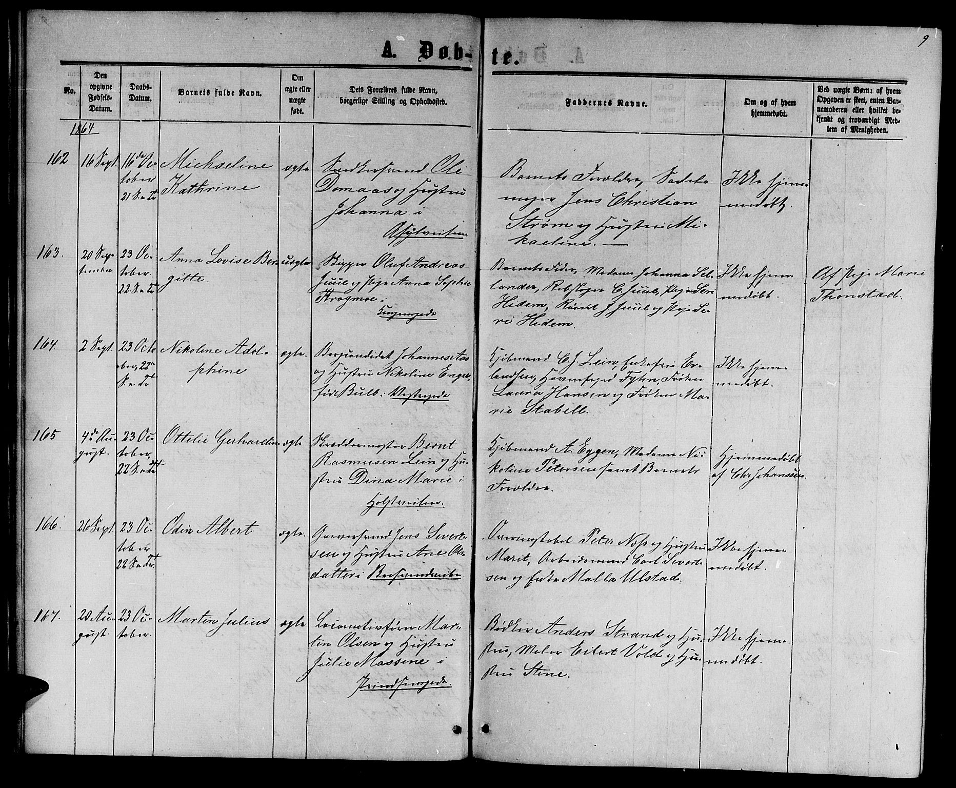 Ministerialprotokoller, klokkerbøker og fødselsregistre - Sør-Trøndelag, AV/SAT-A-1456/601/L0087: Parish register (copy) no. 601C05, 1864-1881, p. 9