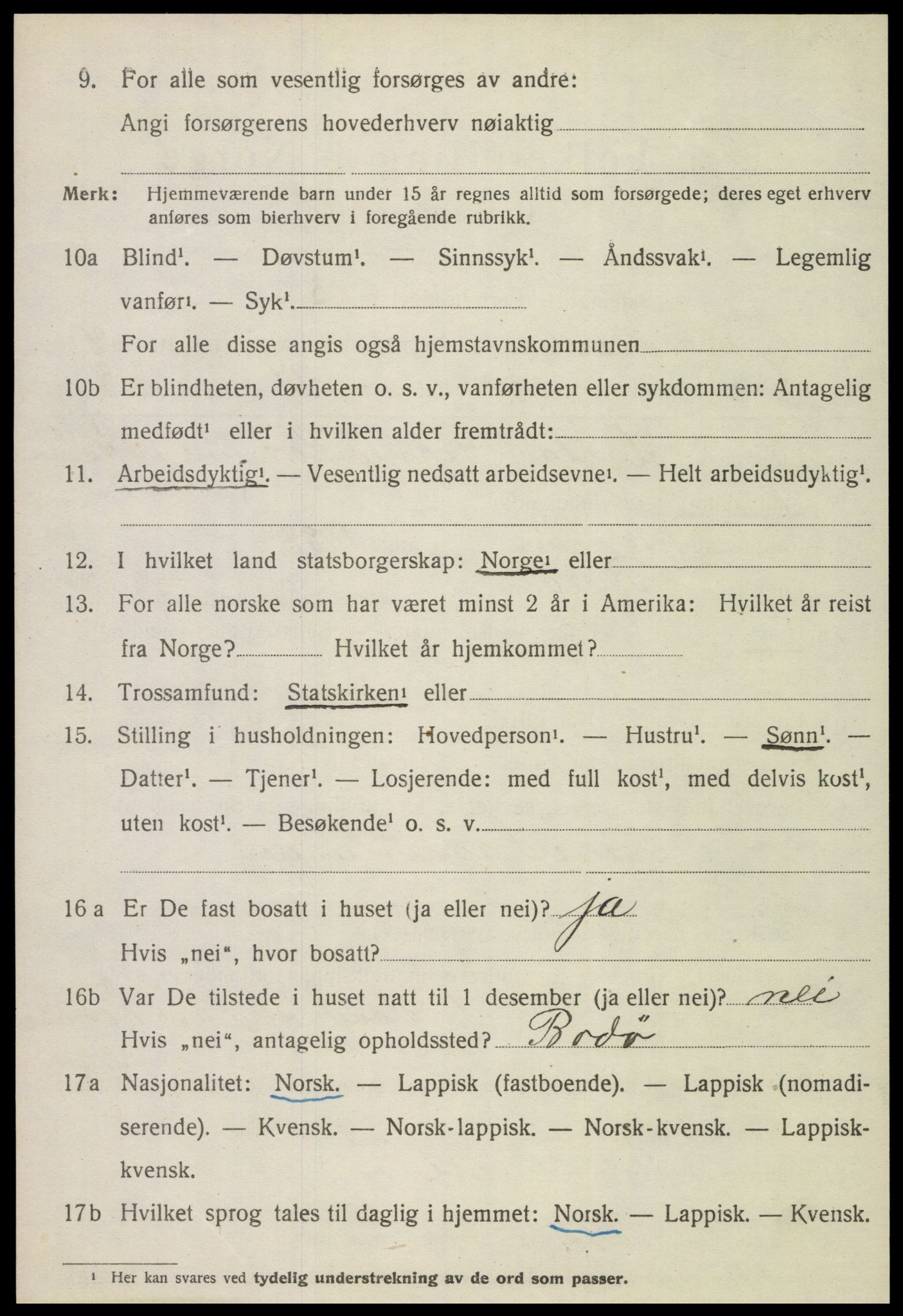 SAT, 1920 census for Gildeskål, 1920, p. 5823