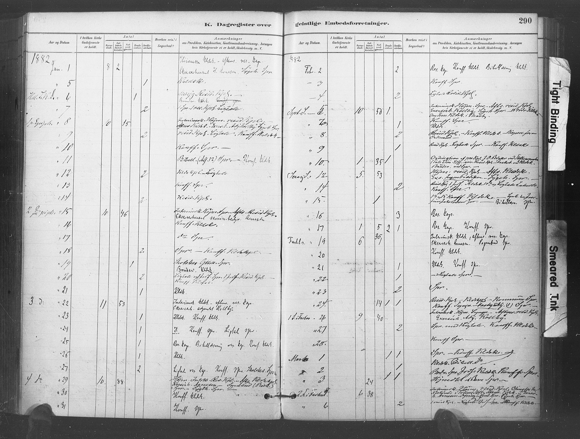 Kristiansand domprosti, AV/SAK-1112-0006/F/Fa/L0018: Parish register (official) no. A 17, 1880-1892, p. 290