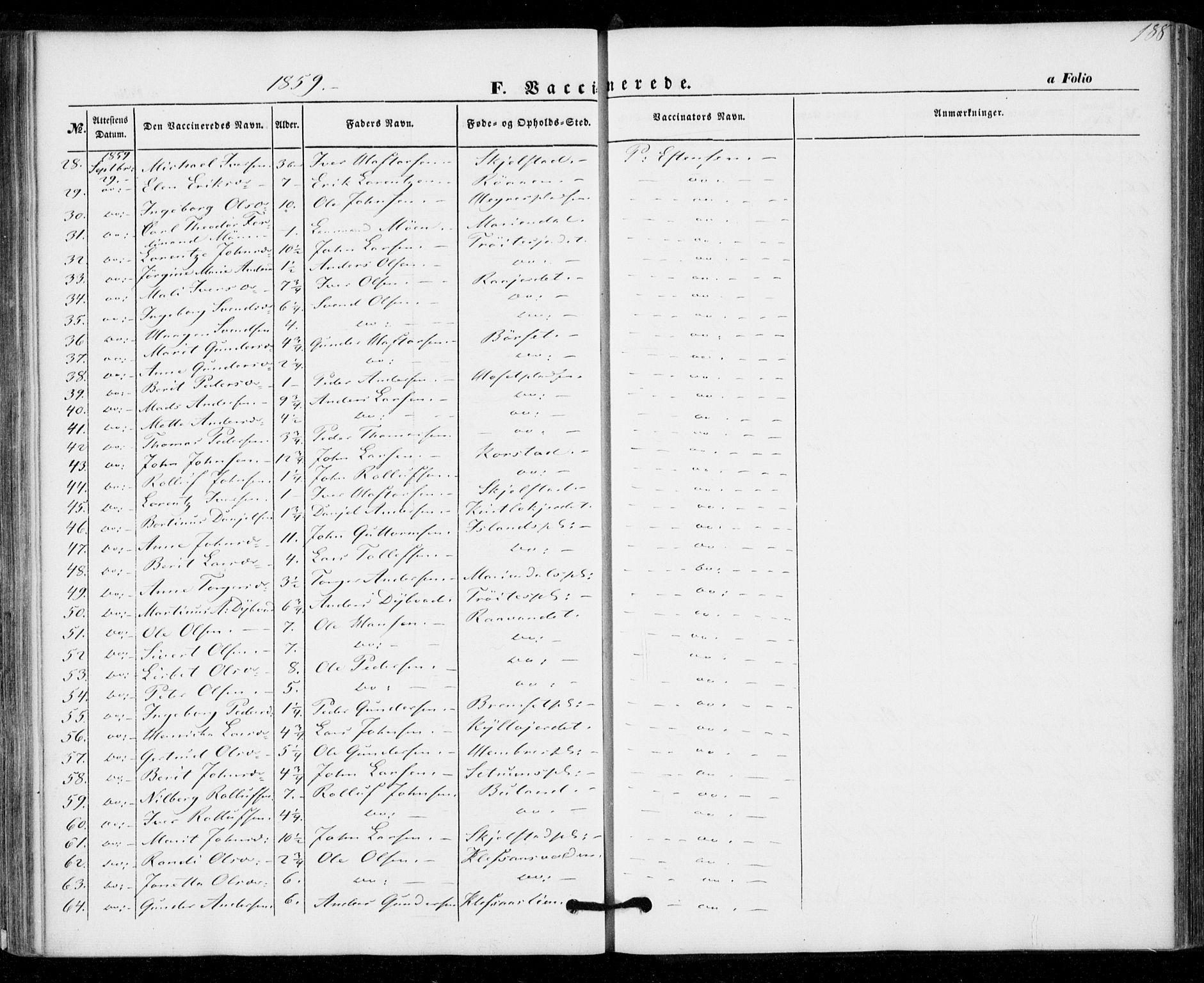 Ministerialprotokoller, klokkerbøker og fødselsregistre - Nord-Trøndelag, SAT/A-1458/703/L0028: Parish register (official) no. 703A01, 1850-1862, p. 188
