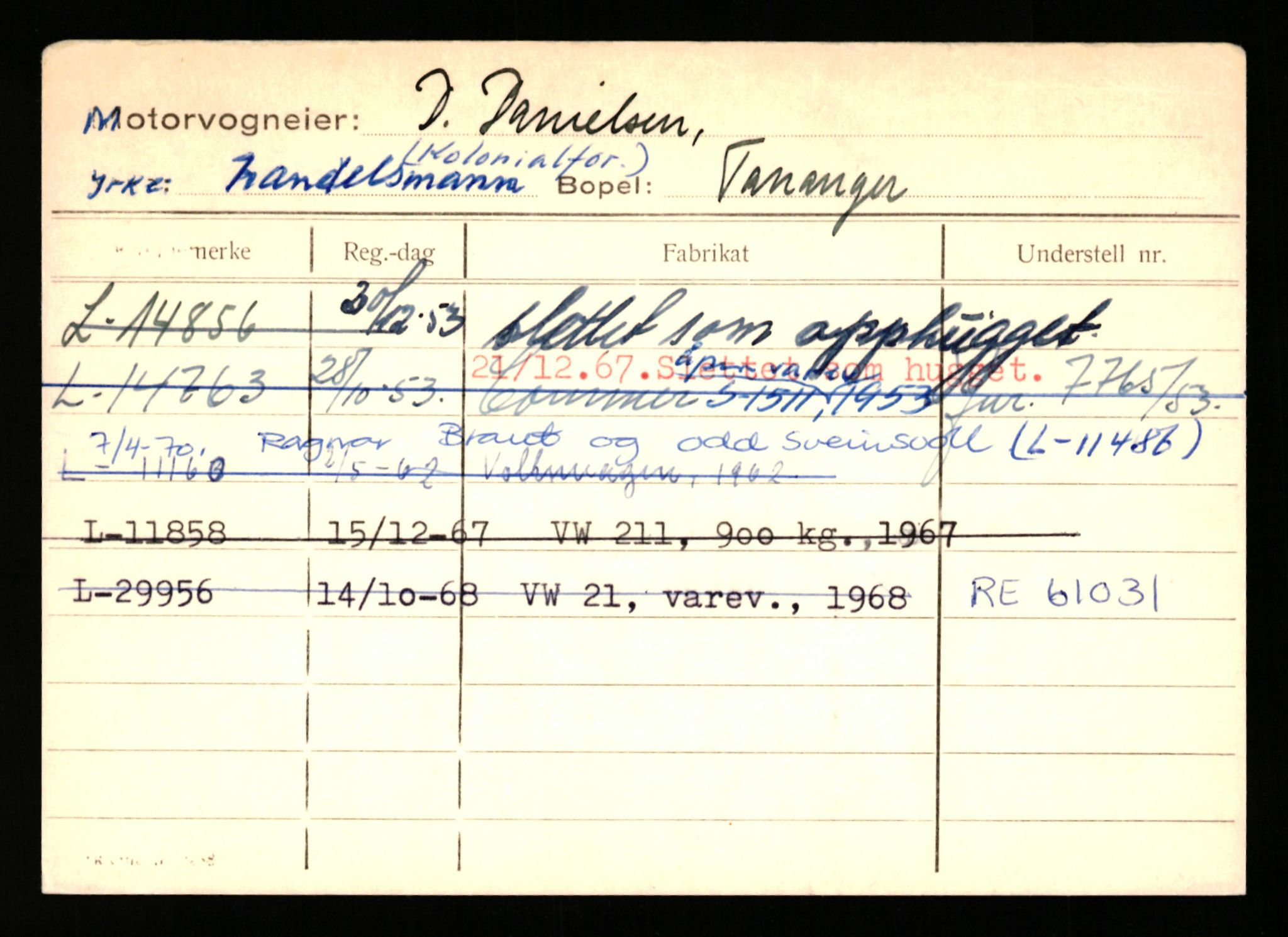 Stavanger trafikkstasjon, AV/SAST-A-101942/0/H/L0006: Dalva - Egersund, 1930-1971, p. 91