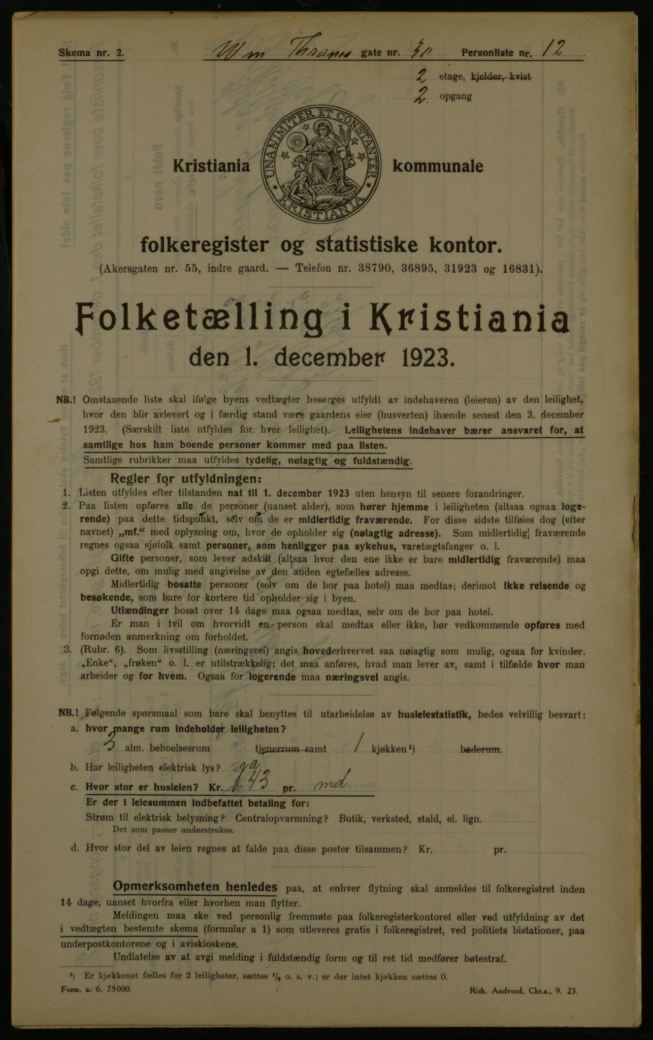 OBA, Municipal Census 1923 for Kristiania, 1923, p. 139938