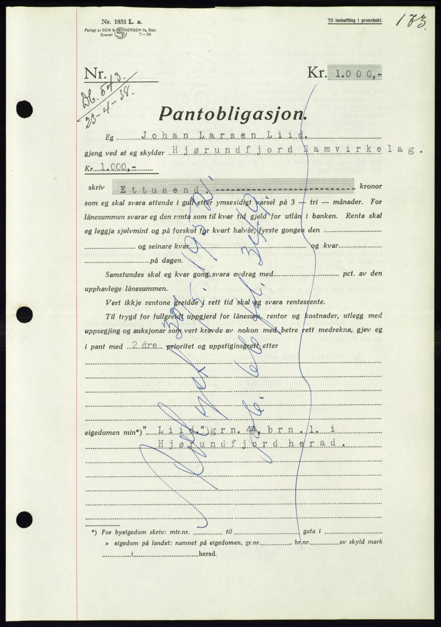 Søre Sunnmøre sorenskriveri, AV/SAT-A-4122/1/2/2C/L0065: Mortgage book no. 59, 1938-1938, Diary no: : 543/1938