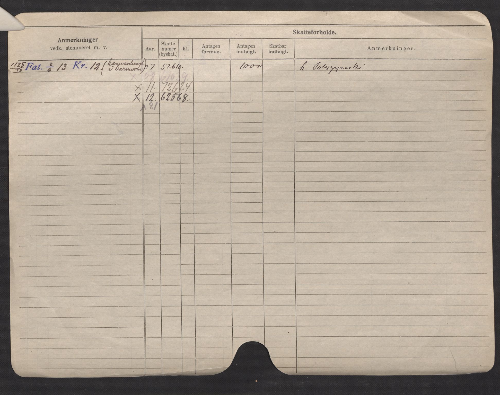Oslo folkeregister, Registerkort, AV/SAO-A-11715/F/Fa/Fac/L0007: Menn, 1906-1914, p. 2b