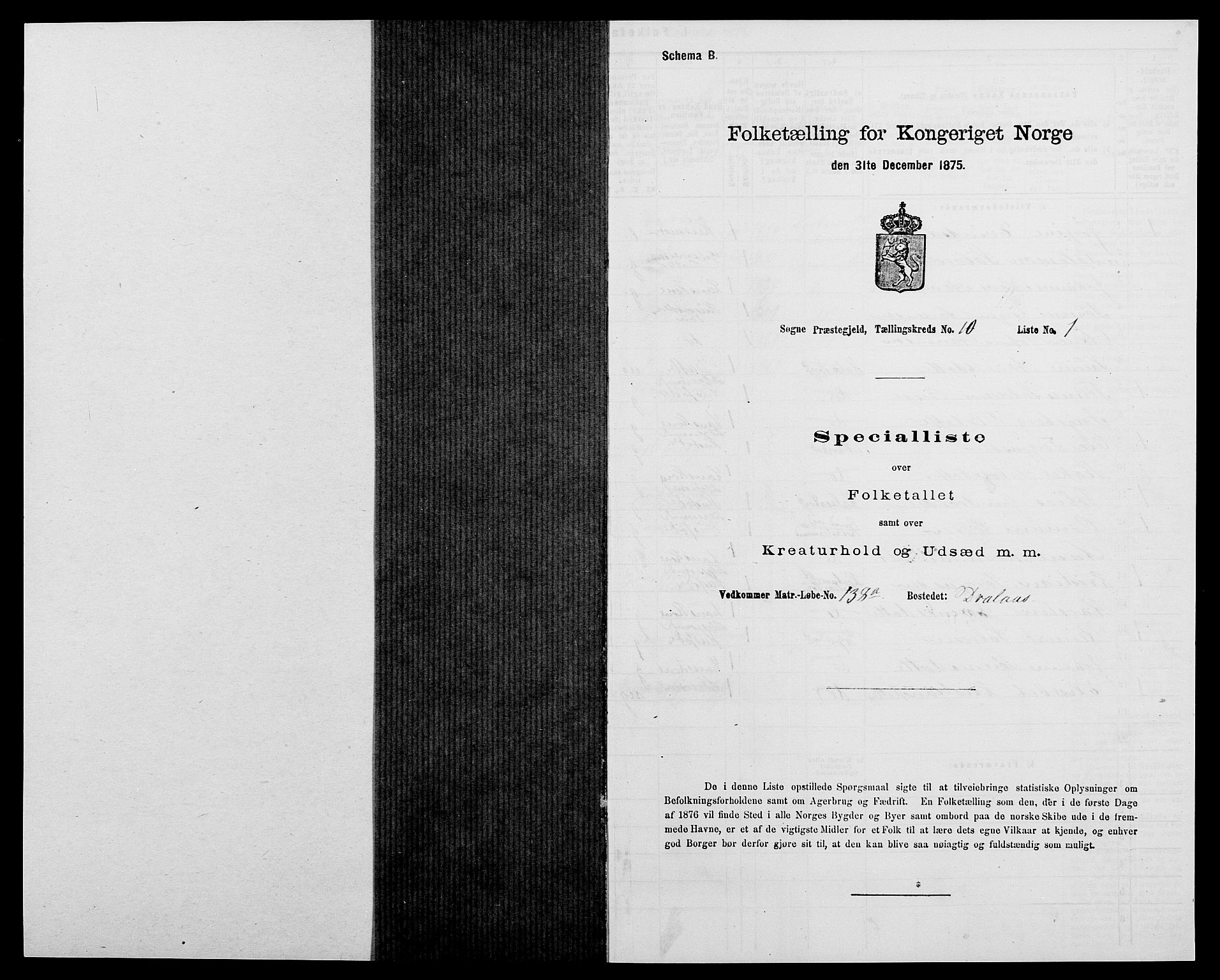 SAK, 1875 census for 1018P Søgne, 1875, p. 783