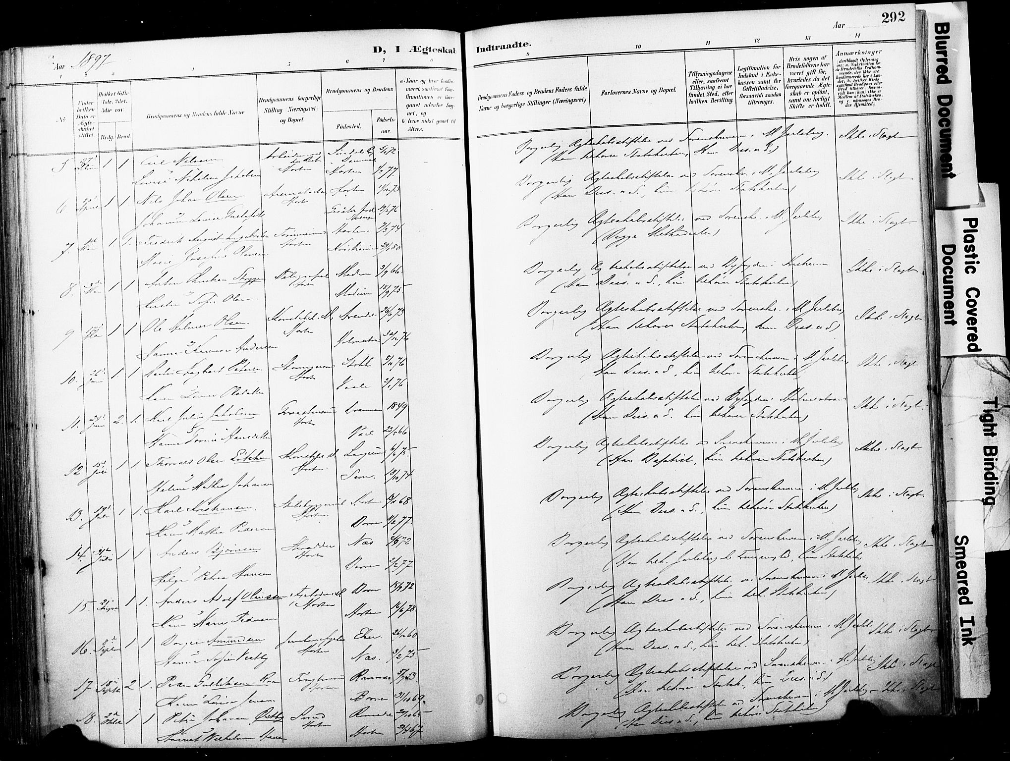 Horten kirkebøker, AV/SAKO-A-348/F/Fa/L0005: Parish register (official) no. 5, 1896-1904, p. 292