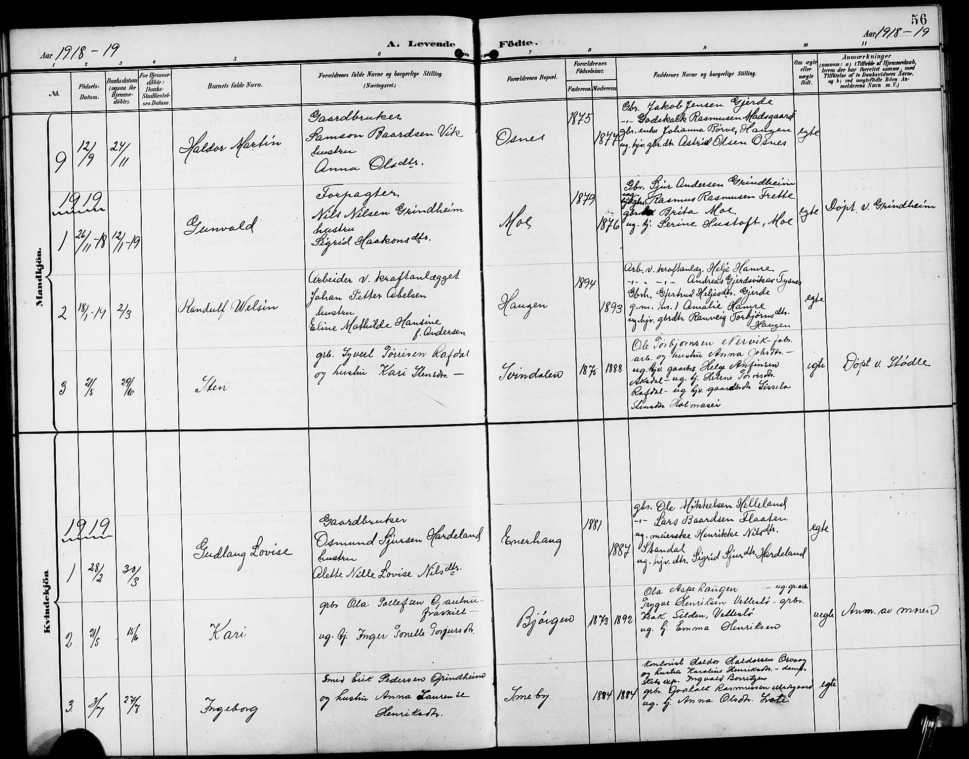 Etne sokneprestembete, SAB/A-75001/H/Hab: Parish register (copy) no. B 5, 1898-1926, p. 56