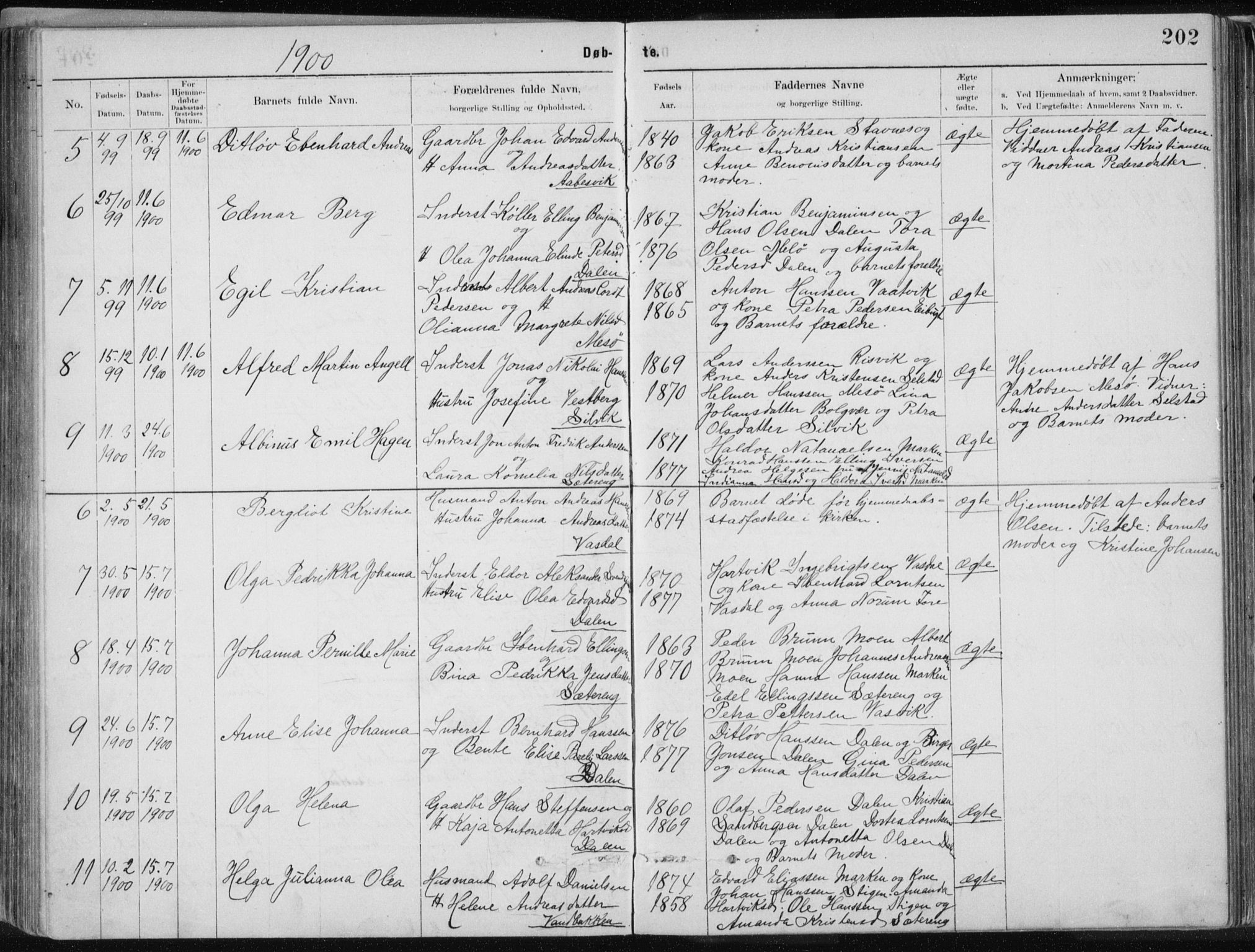 Ministerialprotokoller, klokkerbøker og fødselsregistre - Nordland, SAT/A-1459/843/L0636: Parish register (copy) no. 843C05, 1884-1909, p. 202
