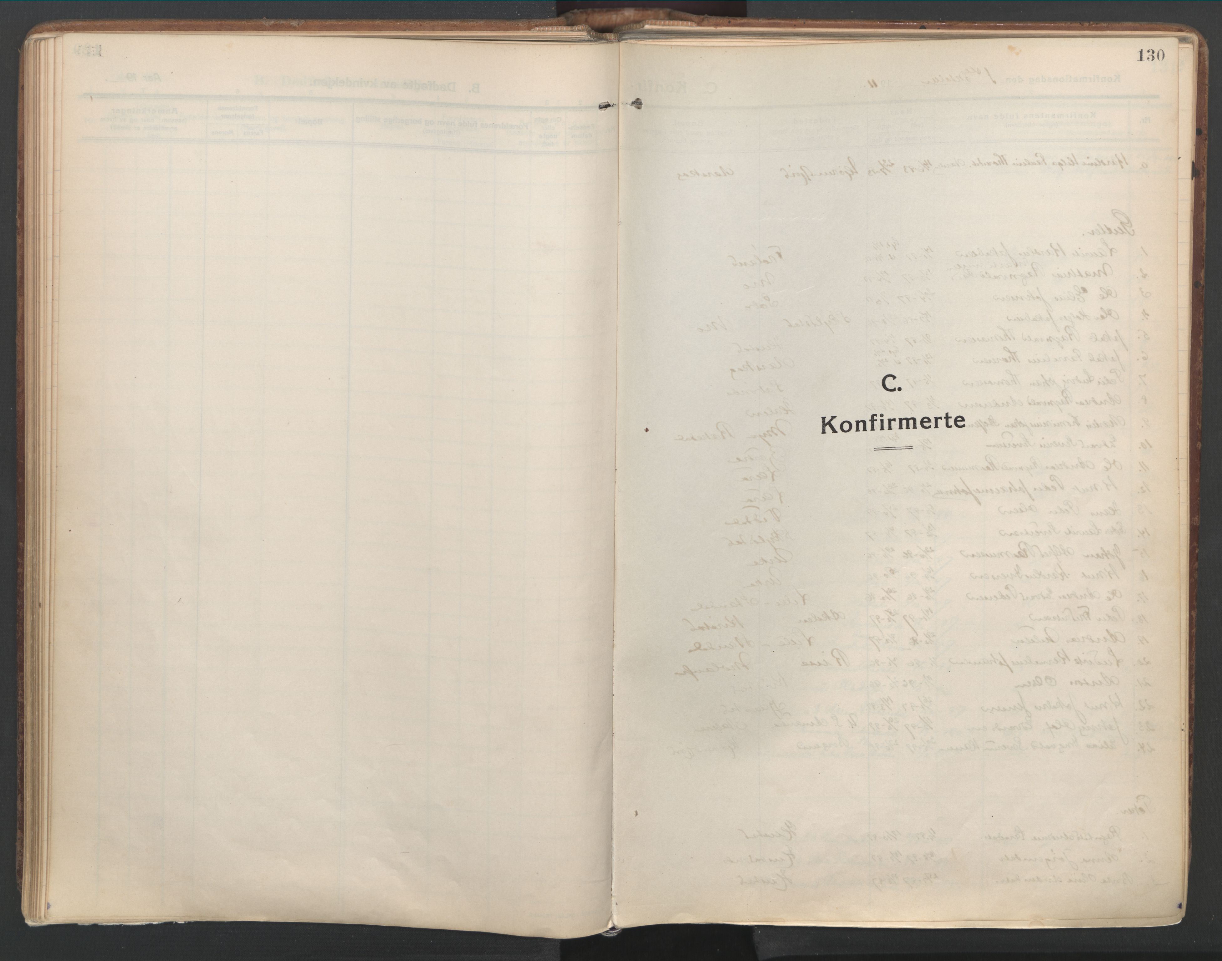 Ministerialprotokoller, klokkerbøker og fødselsregistre - Møre og Romsdal, SAT/A-1454/515/L0212: Parish register (official) no. 515A08, 1911-1935, p. 130