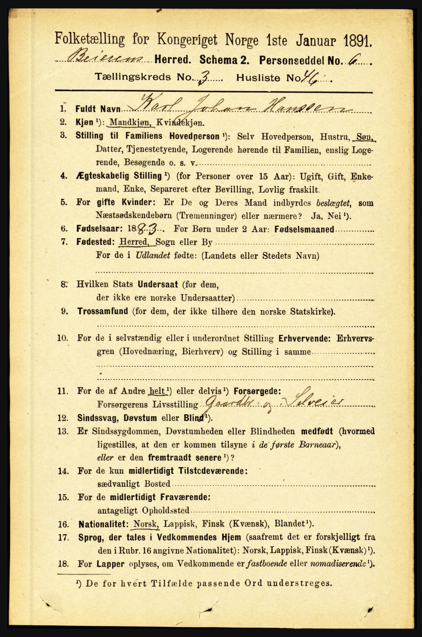 RA, 1891 census for 1839 Beiarn, 1891, p. 1298