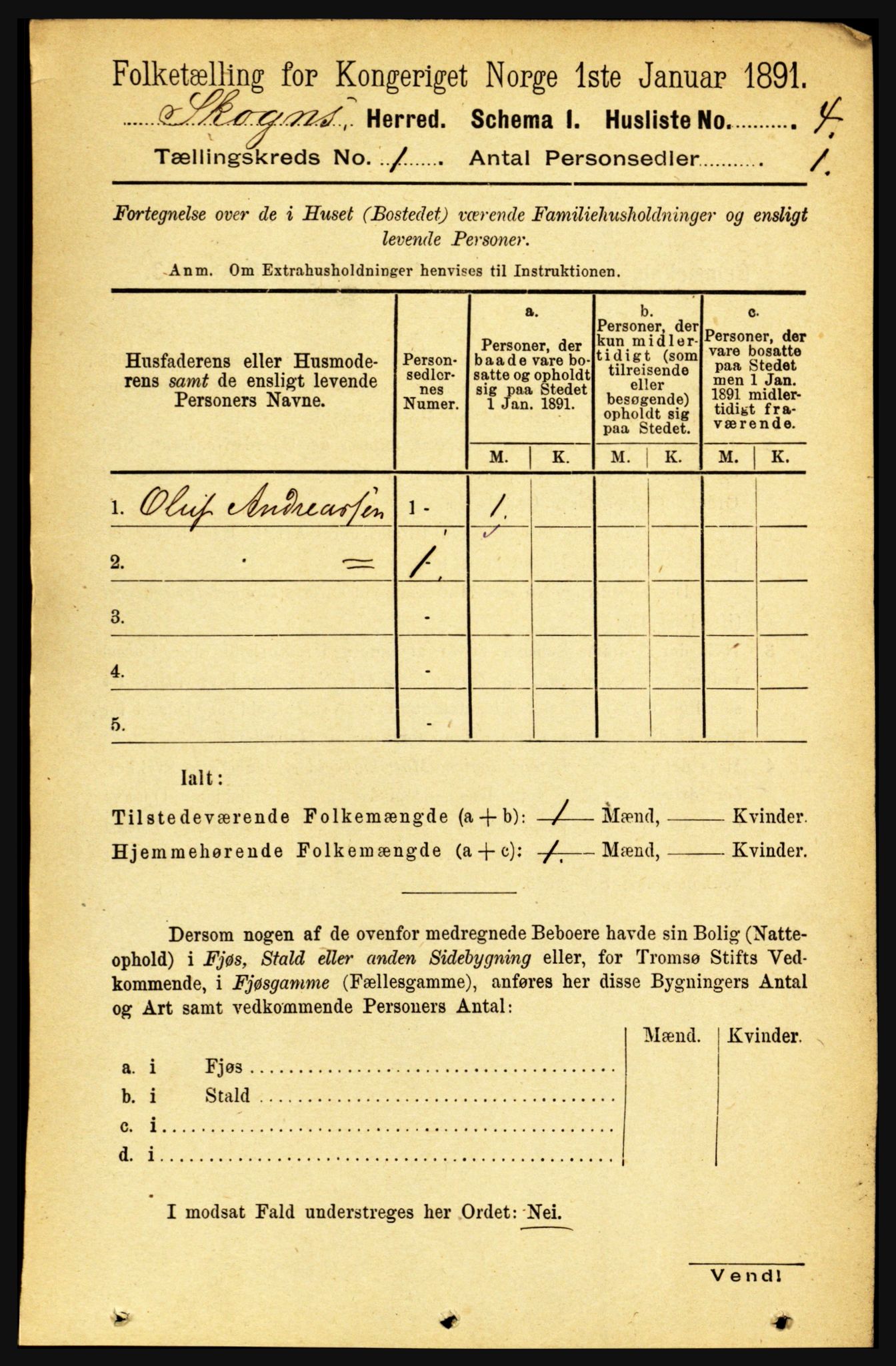 RA, 1891 census for 1719 Skogn, 1891, p. 28