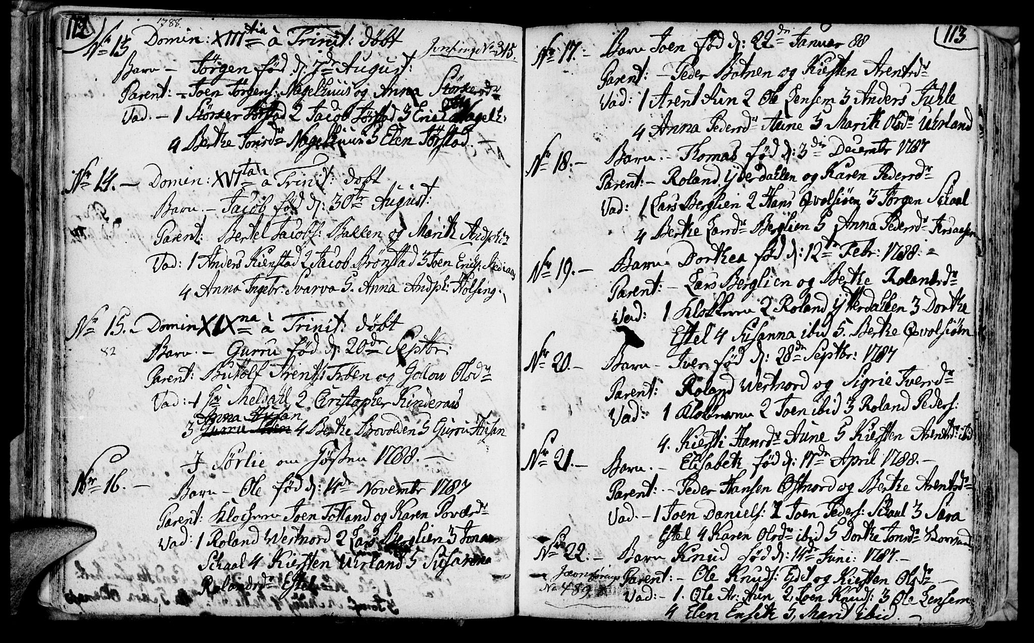 Ministerialprotokoller, klokkerbøker og fødselsregistre - Nord-Trøndelag, SAT/A-1458/749/L0468: Parish register (official) no. 749A02, 1787-1817, p. 112-113