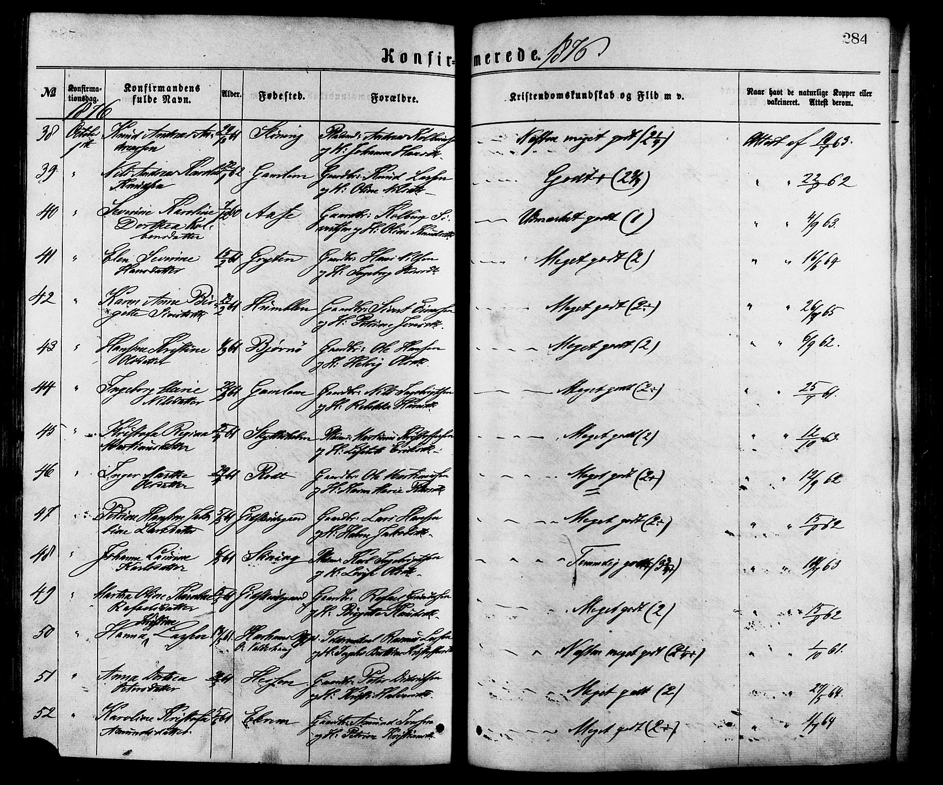 Ministerialprotokoller, klokkerbøker og fødselsregistre - Møre og Romsdal, AV/SAT-A-1454/528/L0400: Parish register (official) no. 528A11, 1871-1879, p. 284