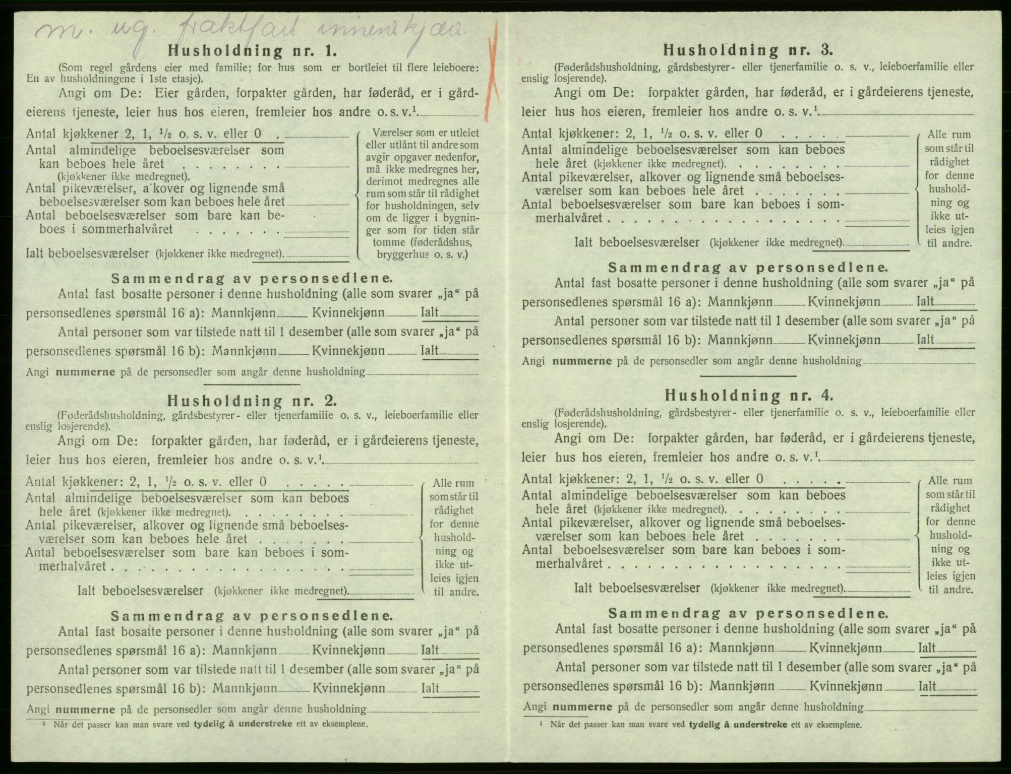 SAB, 1920 census for Fjell, 1920, p. 1205