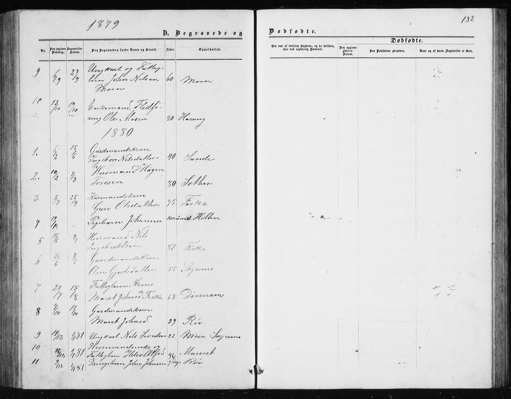 Ministerialprotokoller, klokkerbøker og fødselsregistre - Møre og Romsdal, AV/SAT-A-1454/597/L1064: Parish register (copy) no. 597C01, 1866-1898, p. 182