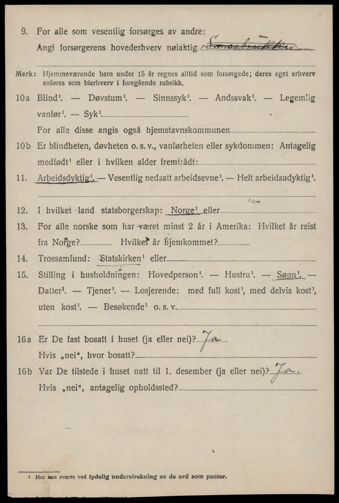 SAT, 1920 census for Kornstad, 1920, p. 2506