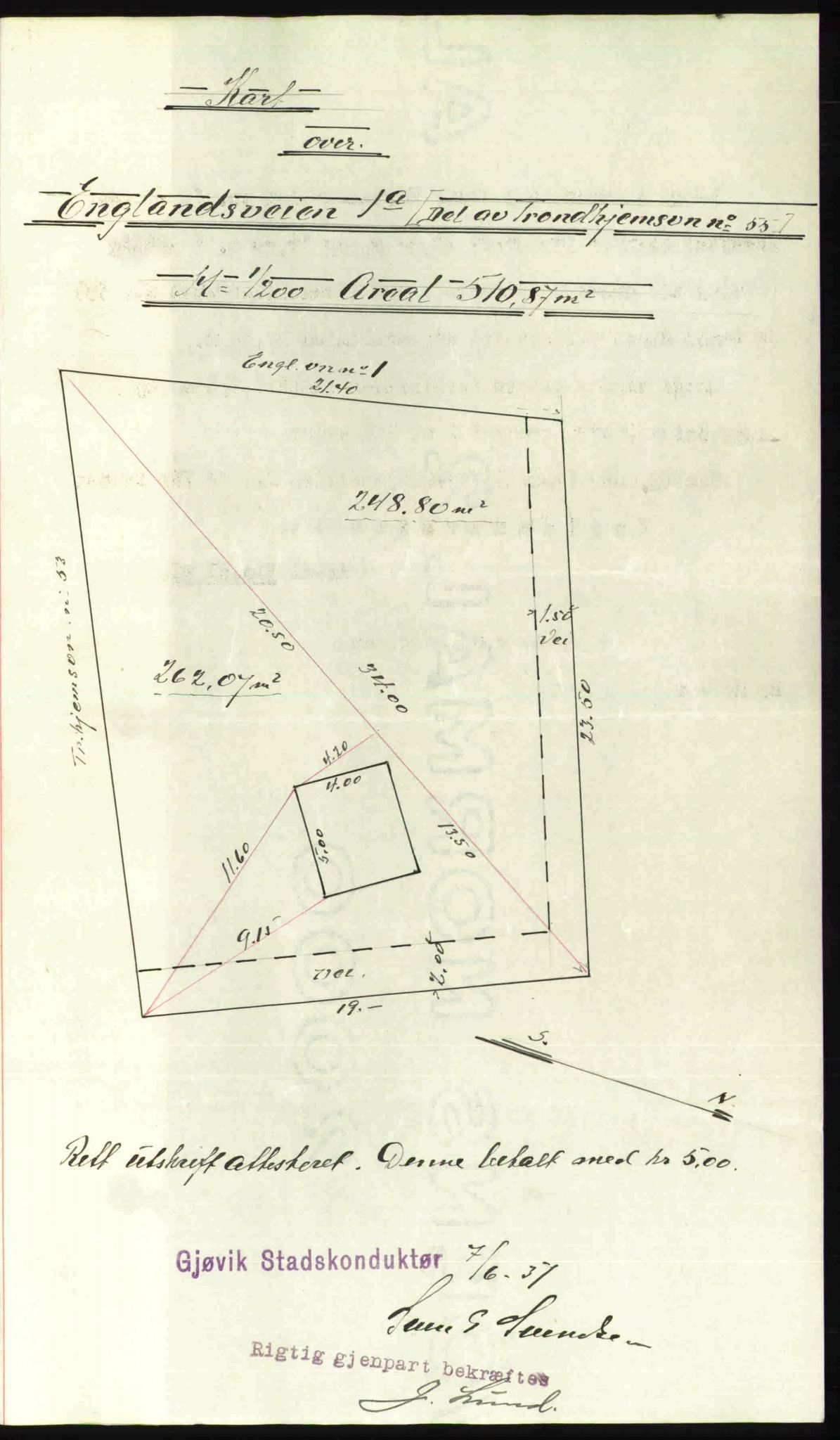 Toten tingrett, SAH/TING-006/H/Hb/Hbc/L0003: Mortgage book no. Hbc-03, 1937-1938, Diary no: : 2358/1937