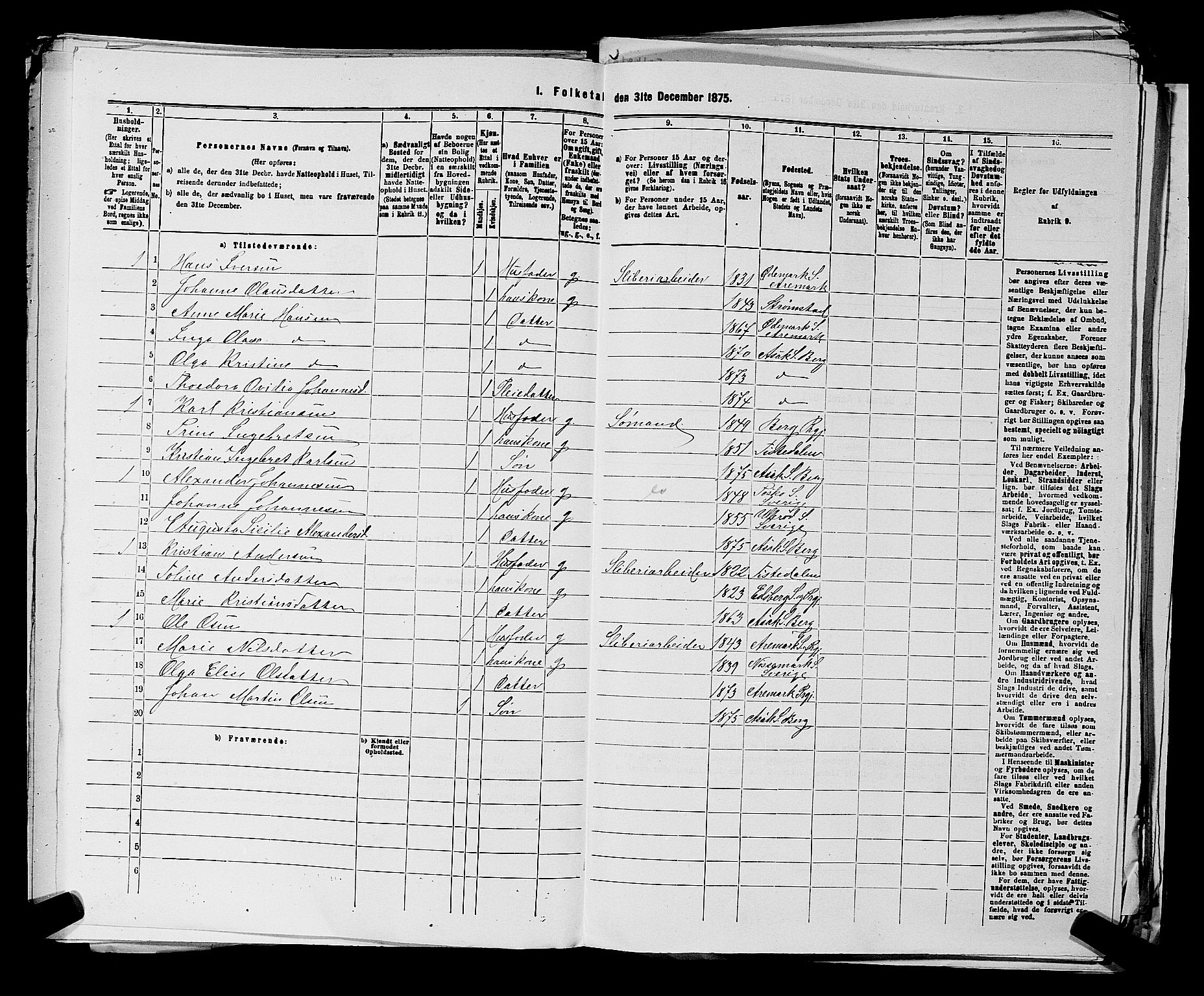RA, 1875 census for 0116P Berg, 1875, p. 716
