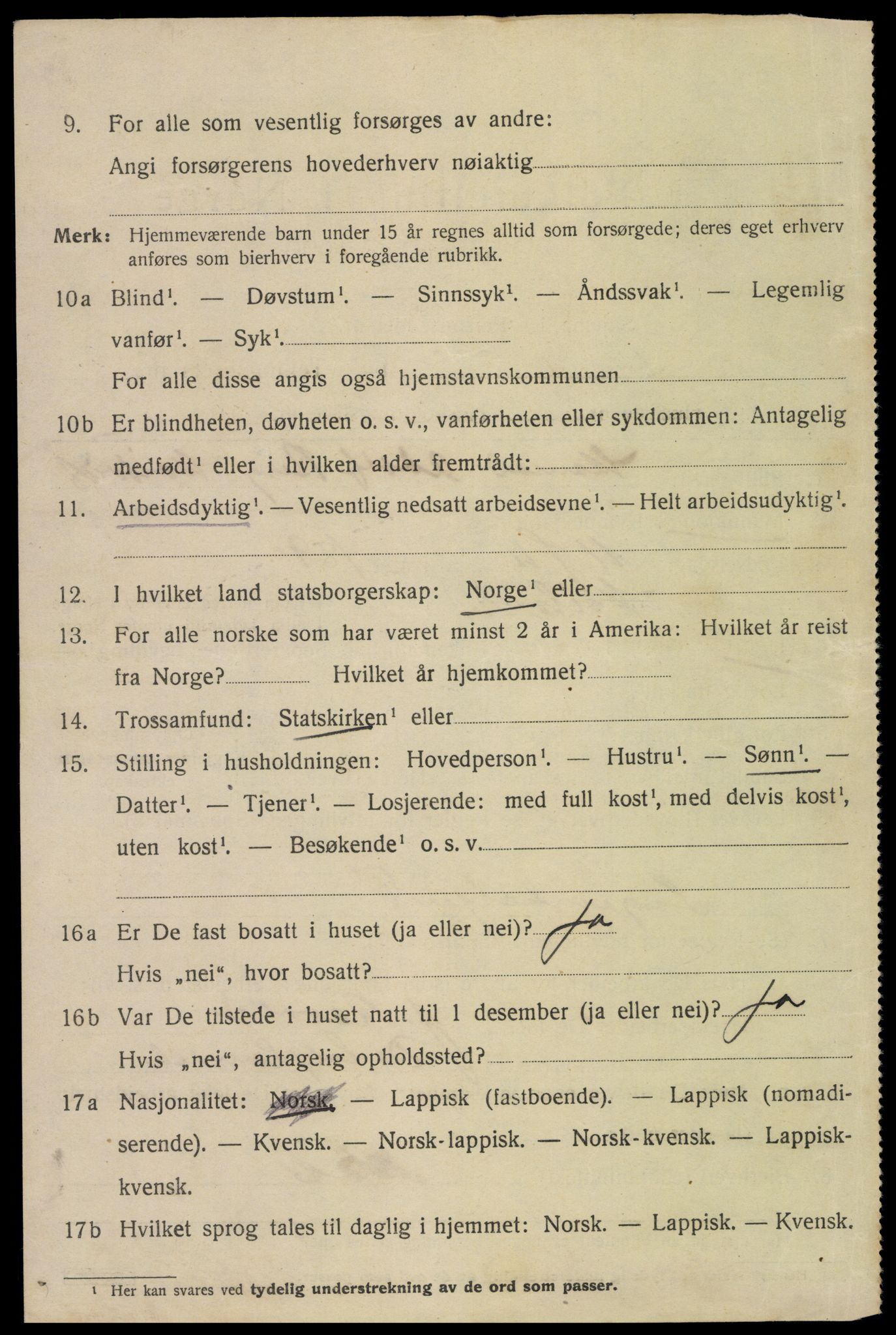 SAT, 1920 census for Narvik, 1920, p. 8025