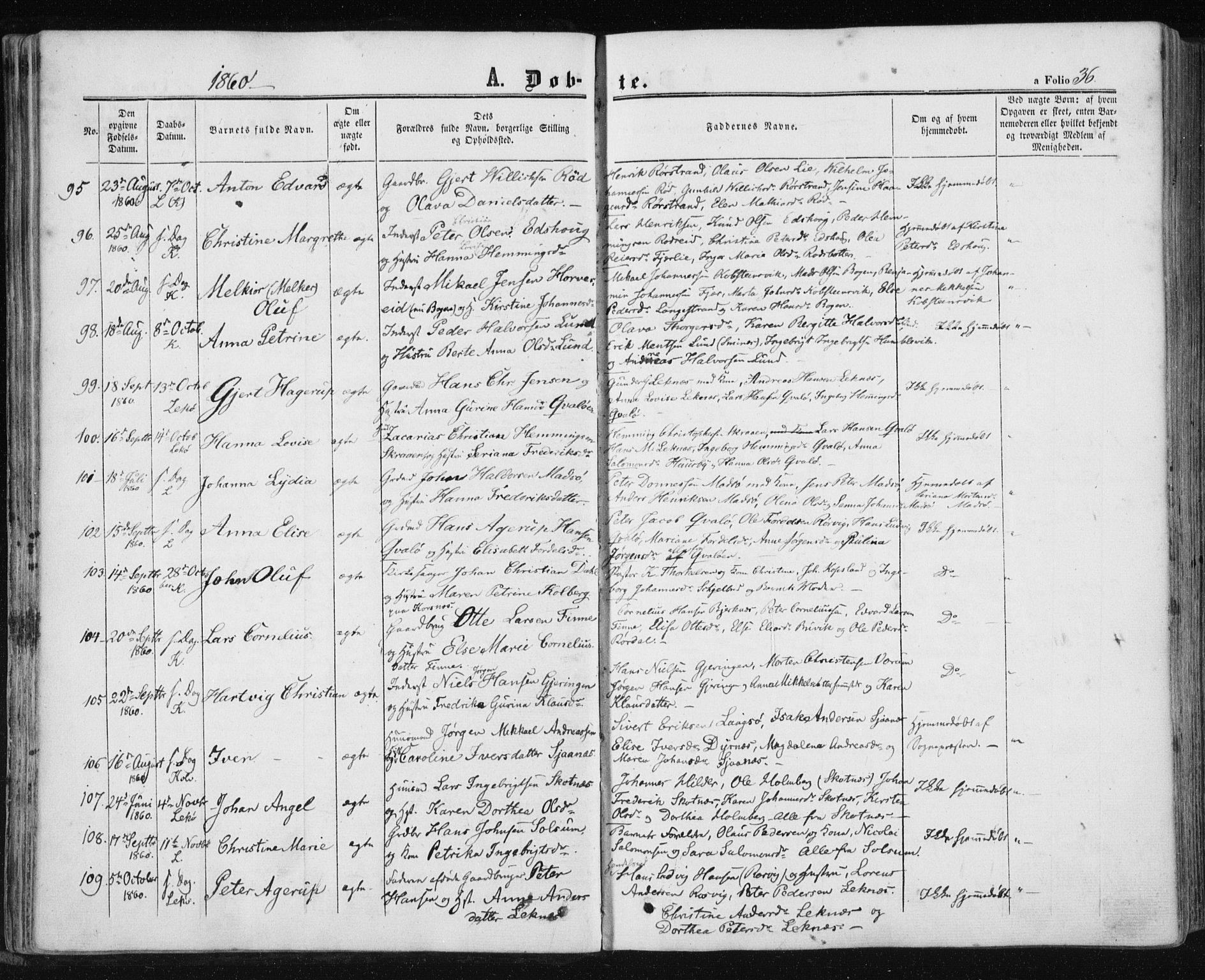 Ministerialprotokoller, klokkerbøker og fødselsregistre - Nord-Trøndelag, SAT/A-1458/780/L0641: Parish register (official) no. 780A06, 1857-1874, p. 36