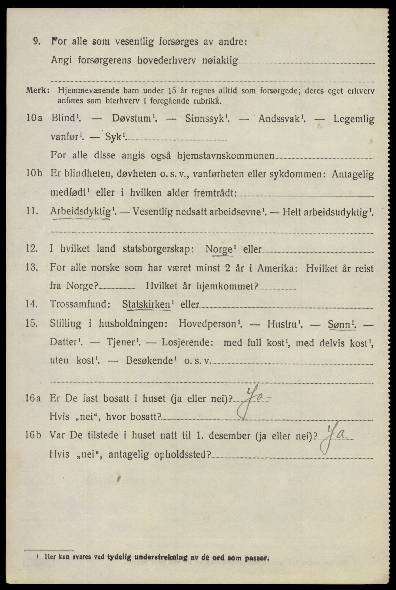 SAO, 1920 census for Tune, 1920, p. 3667