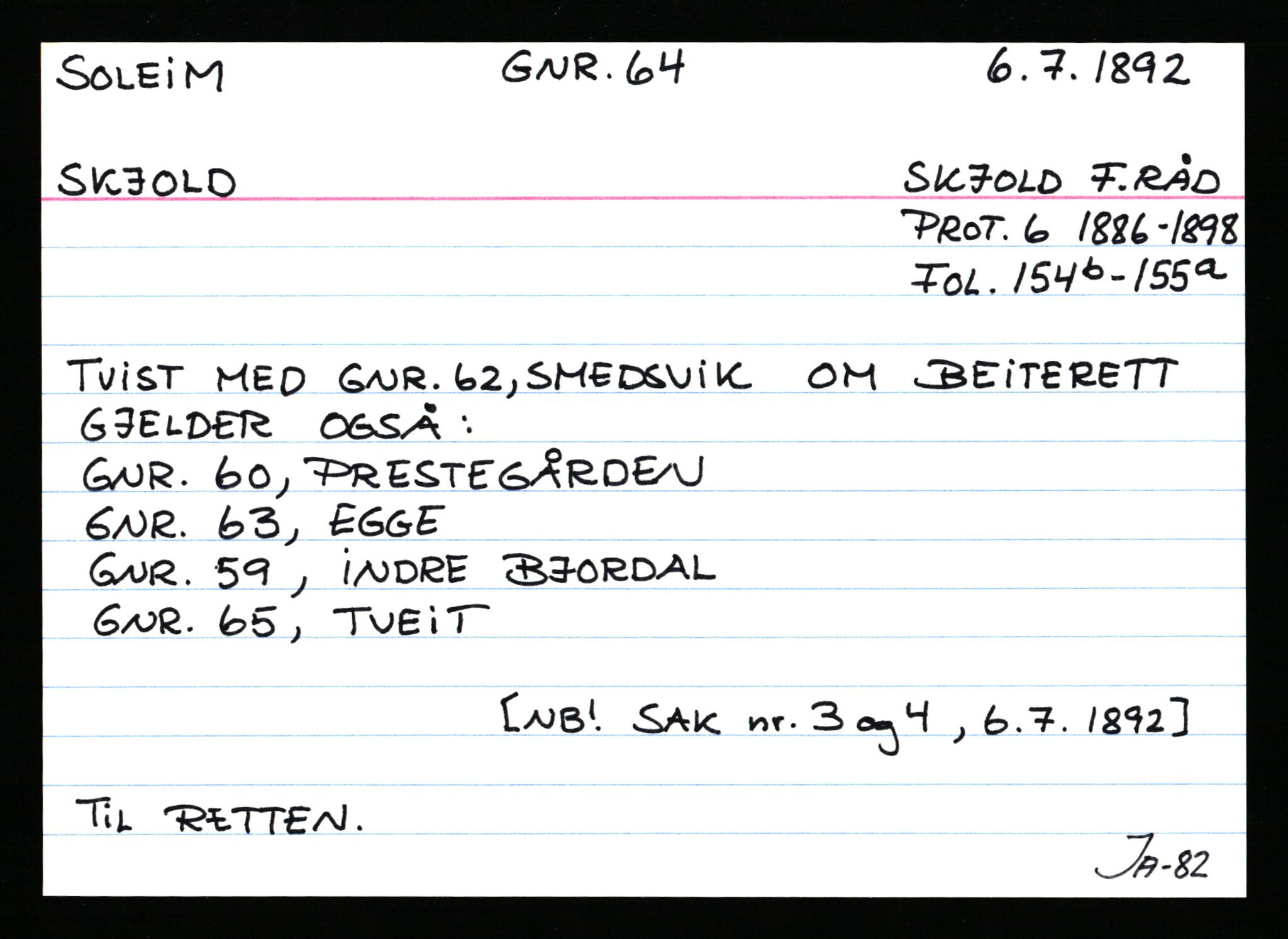 Statsarkivet i Stavanger, AV/SAST-A-101971/03/Y/Ym/L0054: Åstedskort sortert etter gårdsnavn: Soleim - Stavneim, 1600-1950, p. 17