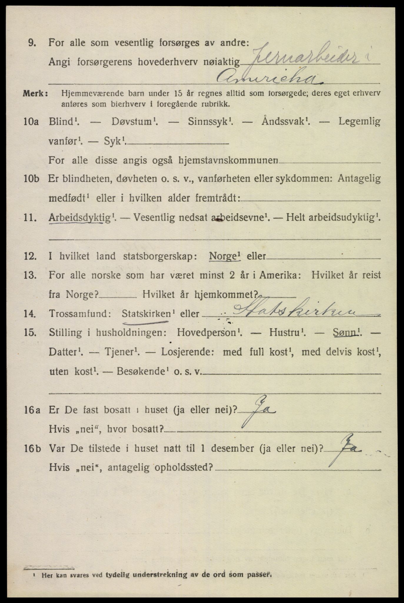 SAK, 1920 census for Spangereid, 1920, p. 3818