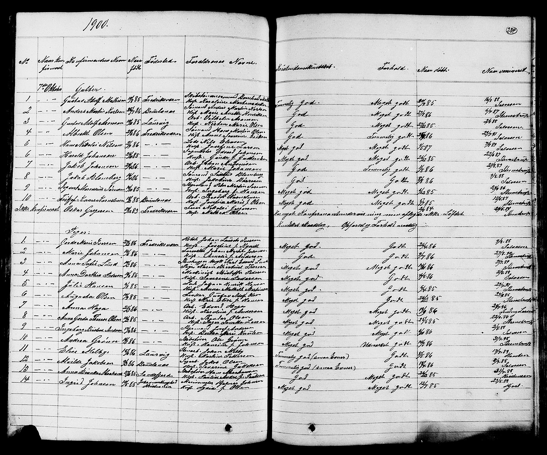 Stavern kirkebøker, SAKO/A-318/G/Ga/L0002: Parish register (copy) no. 2, 1839-1909, p. 234